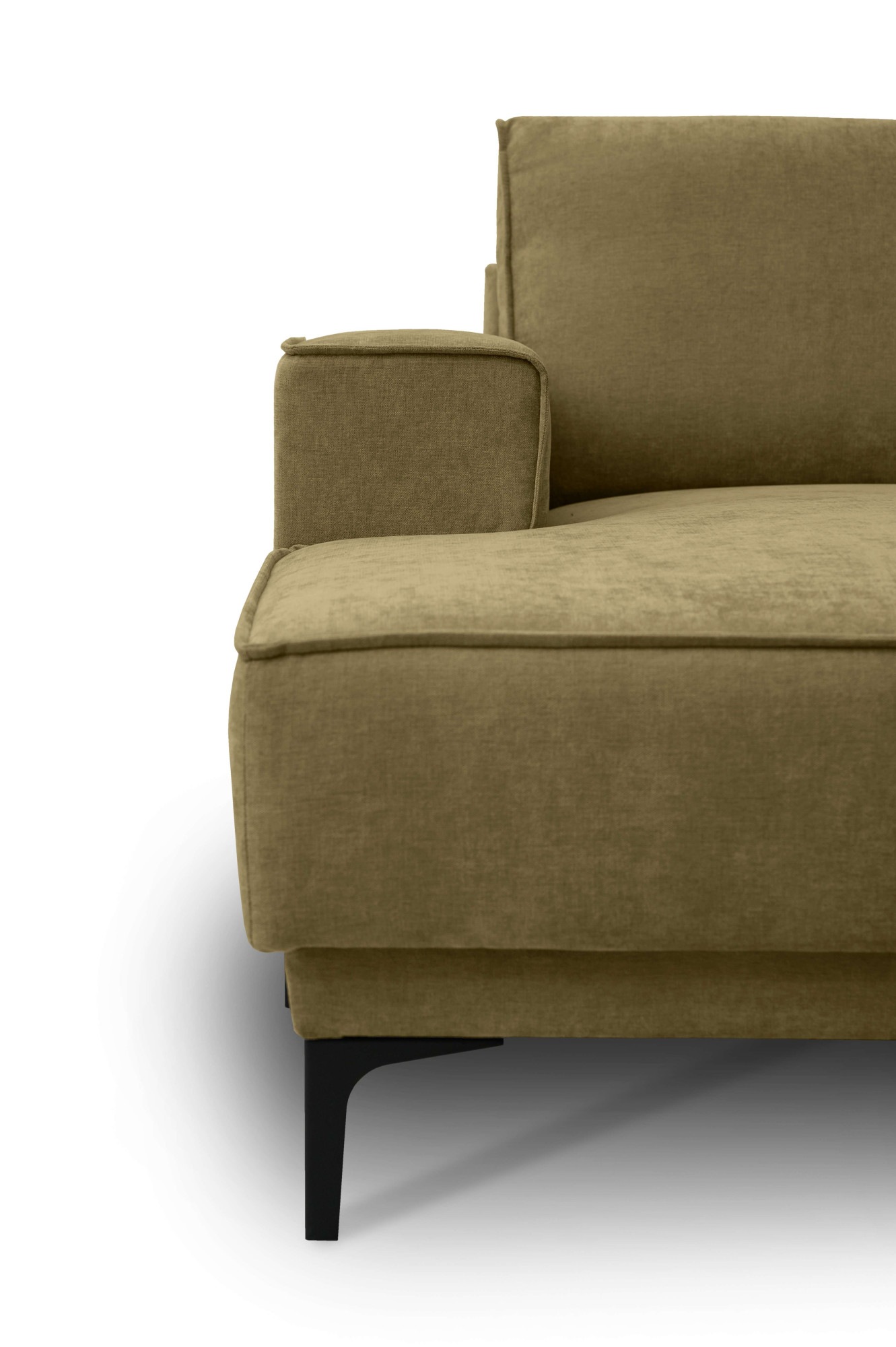 Places of Style Wohnlandschaft »XXL Sofa Oland, Struktur, Flachgewebe, Luxus-Microfaser, Boucle«, U-Form, 342 cm, Wellenunterfederung, Skandi-Design, Metallfüße