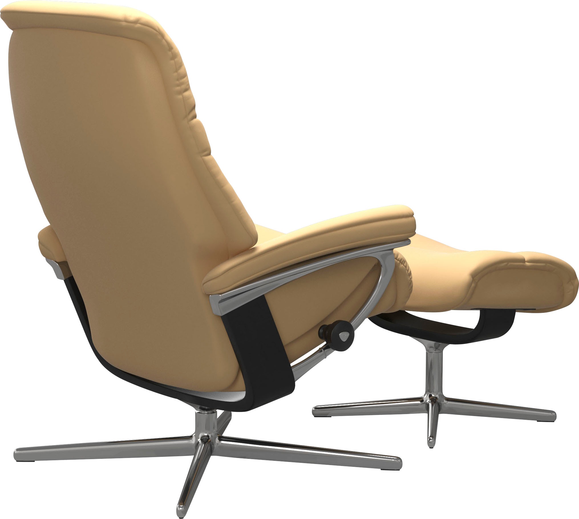 Stressless® Relaxsessel »Sunrise«, (Set, Relaxsessel mit Hocker), mit Hocker, mit Cross Base, Größe S, M & L, Holzakzent Schwarz