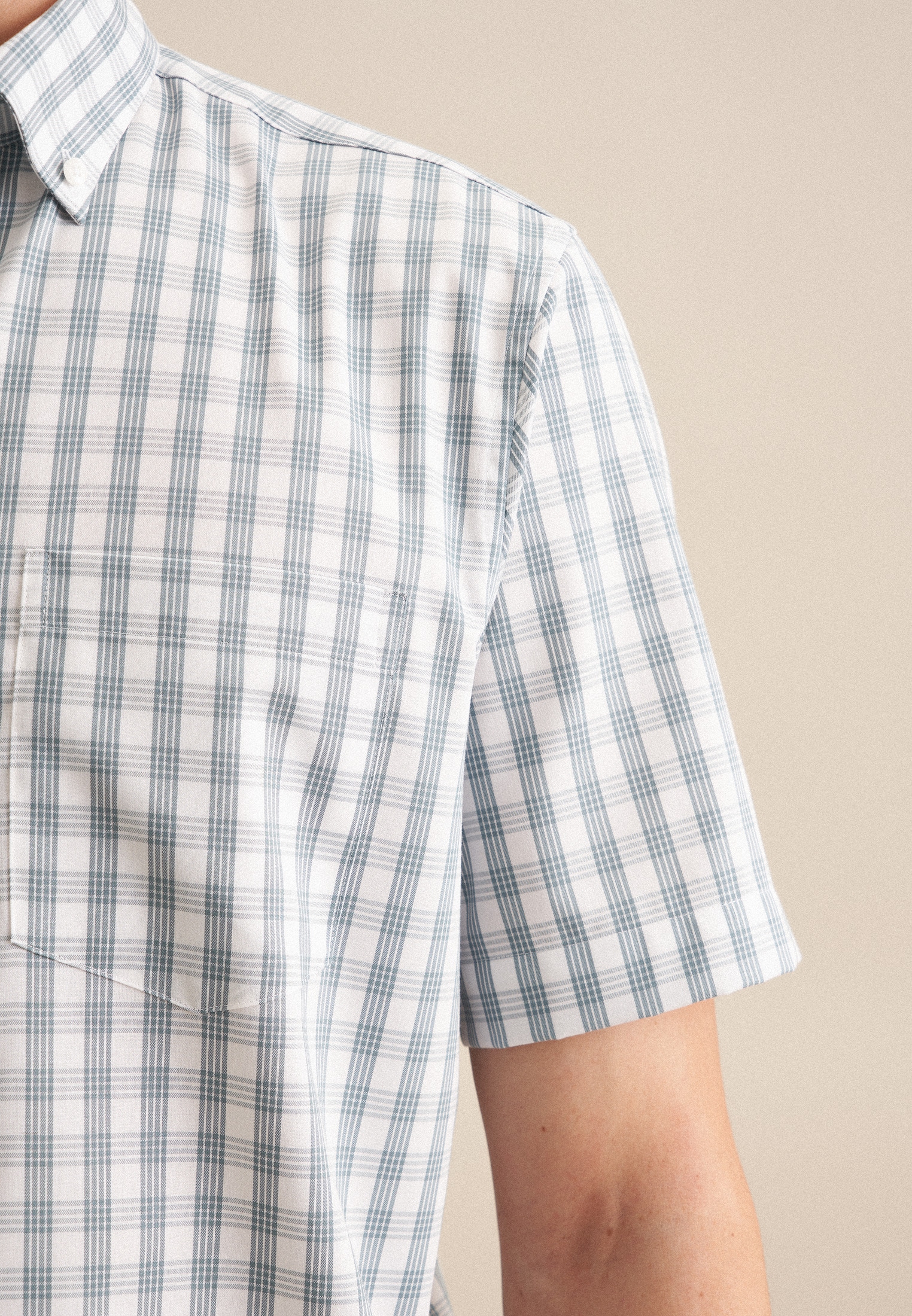 seidensticker Businesshemd »Regular«, Regular 1/2 Button-Down-Kragen Karo