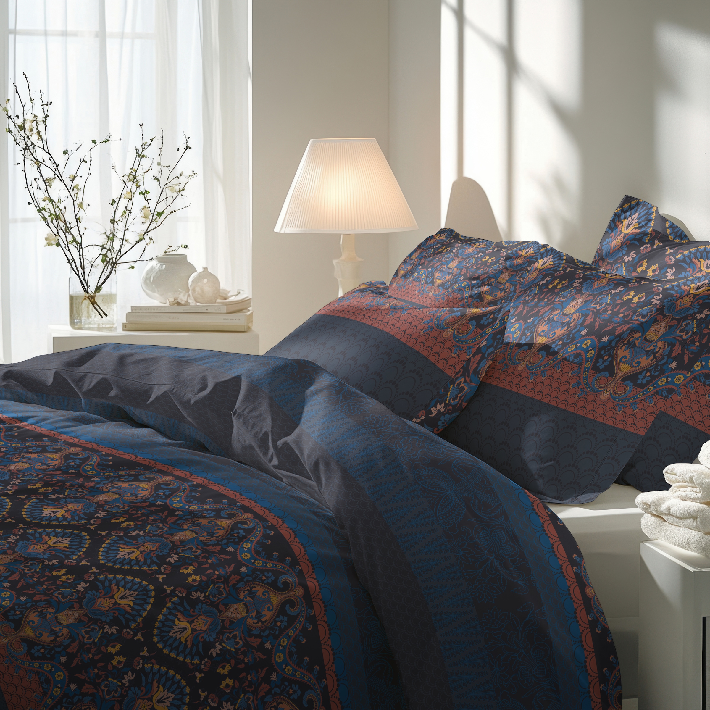 Florella Bettwäsche »»Elkan nblau « Flausch-Flanell,  100% Baumwolle«