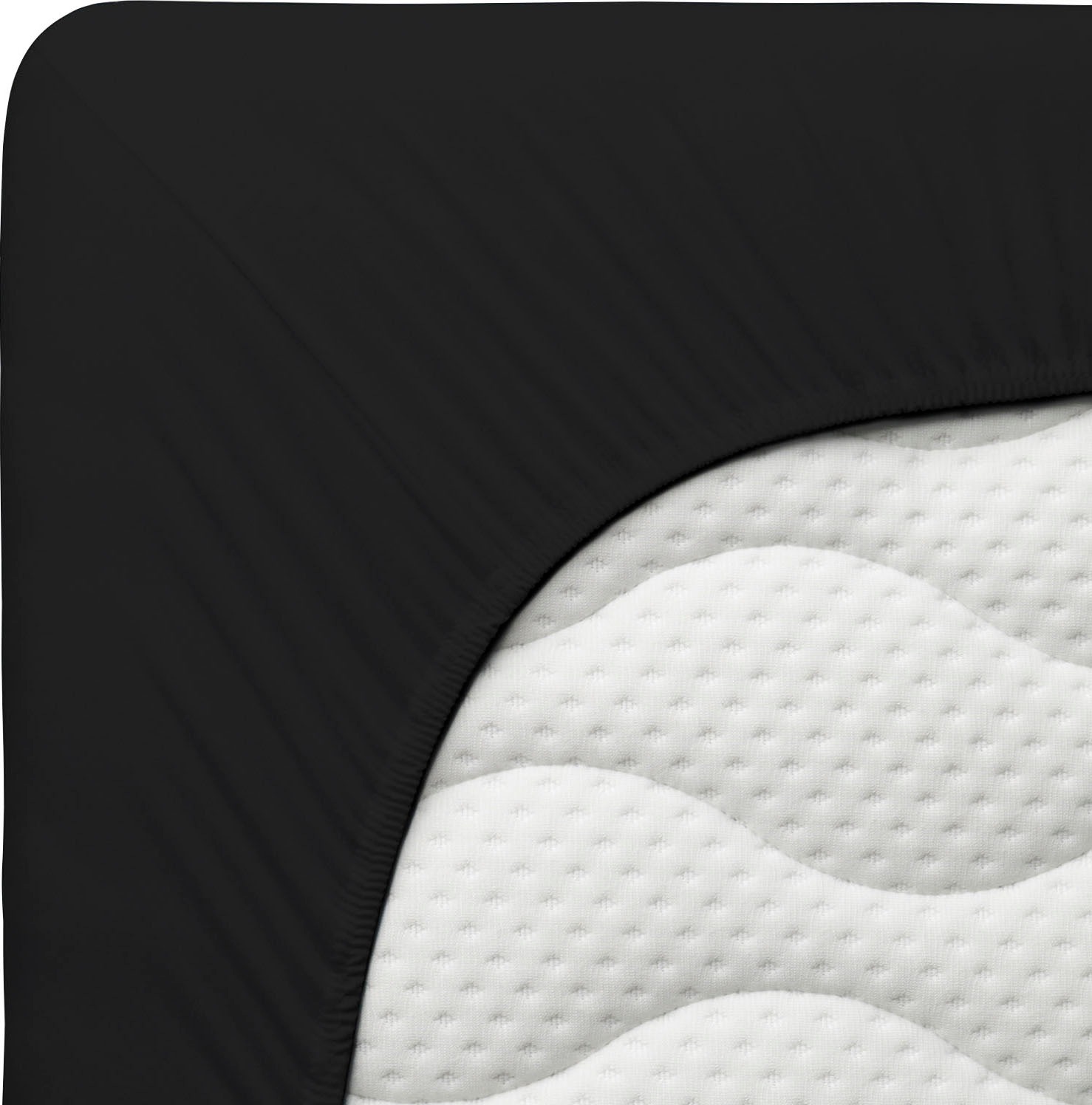 Schlafgut Spannbettlaken »PURE Bio-Baumwolle mit Elasthan, 170 g/m², Bettlaken, Spannbetttuch« PREMIUM Laken für Matratzen bis 30cm Höhe, dehnbar blickdicht, straff