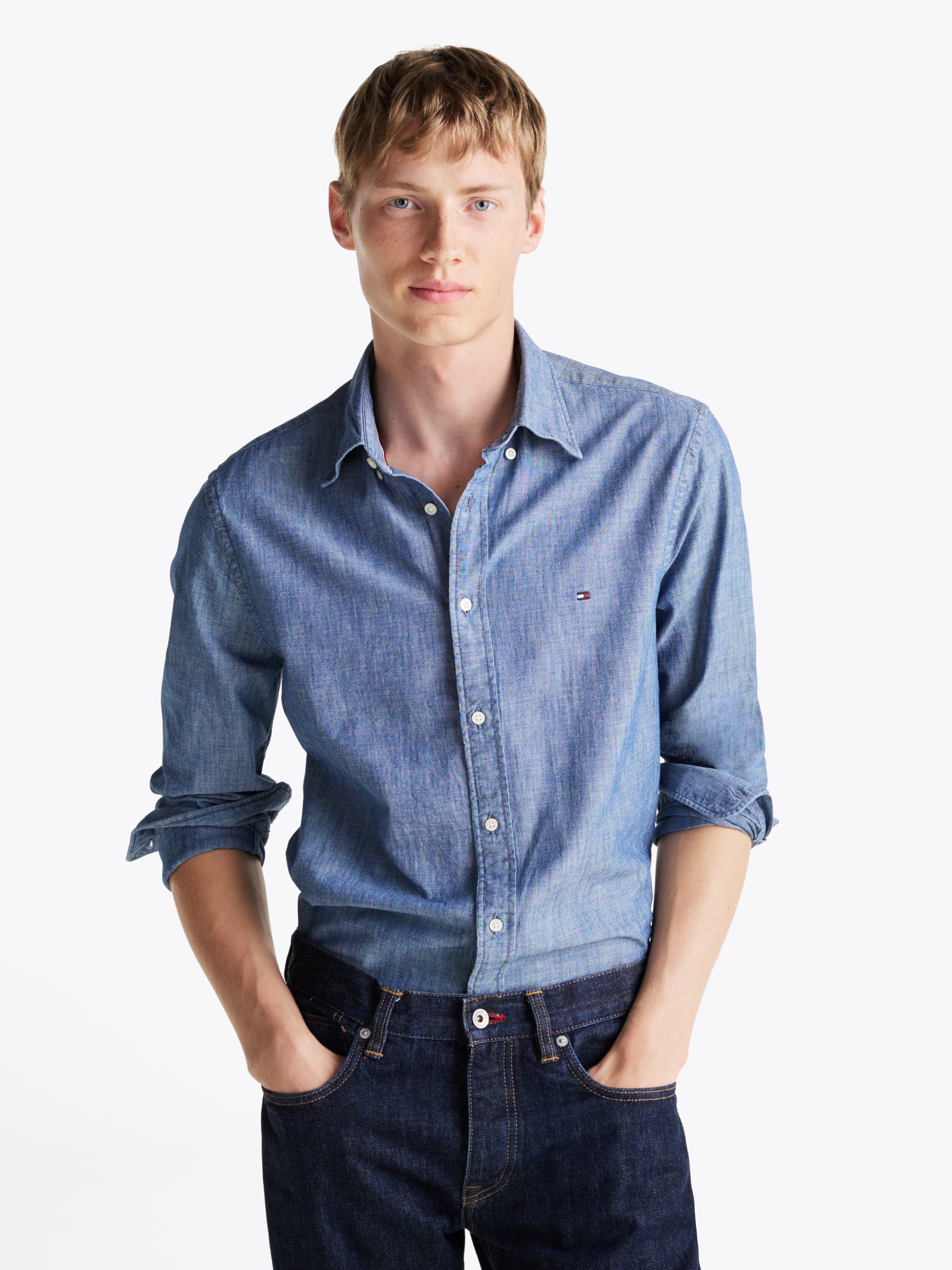 Tommy Hilfiger Langarmhemd »CHAMBRAY SOLID RF SHIRT«