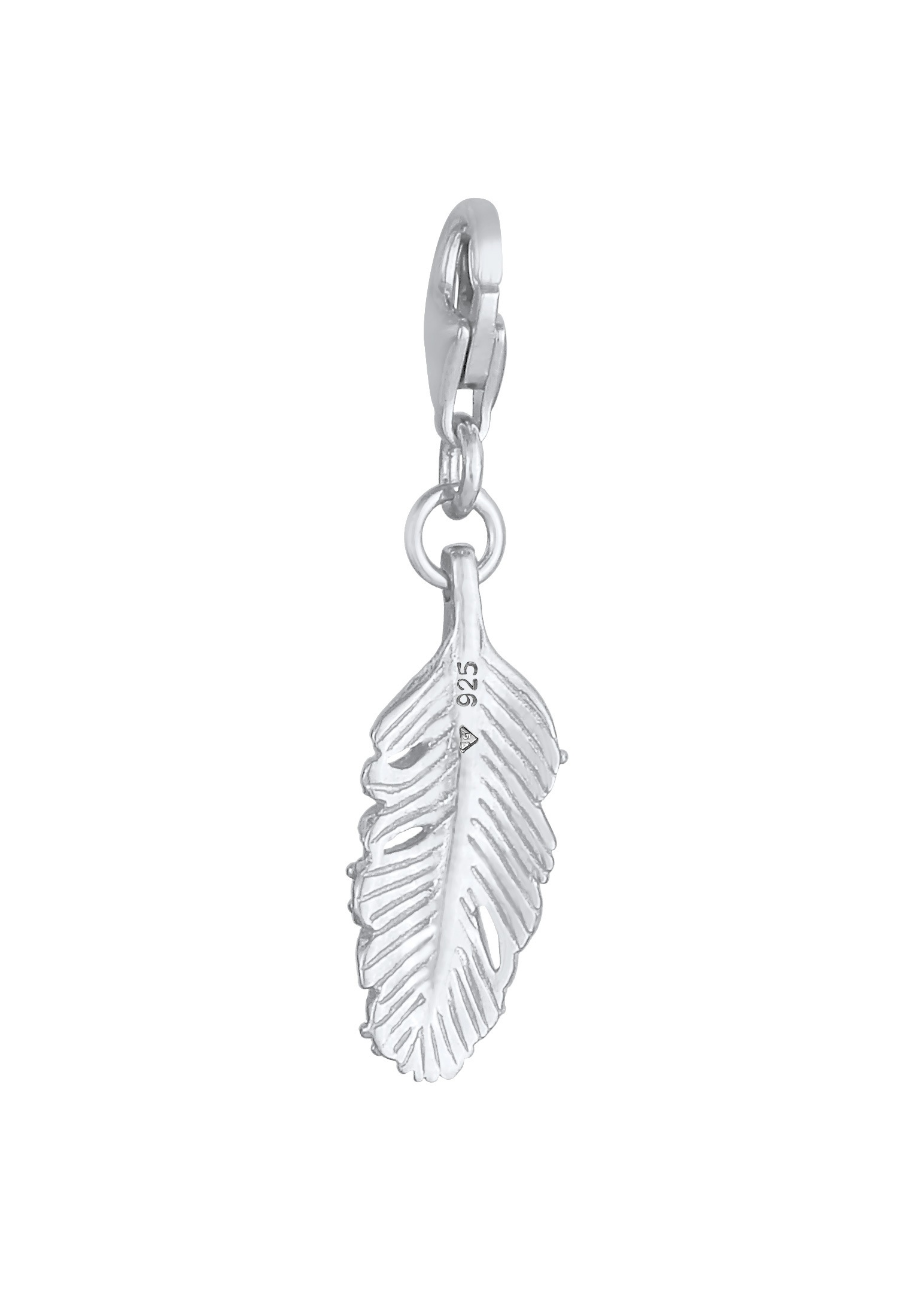 Nenalina Charm-Einhänger »Charm Feder Emaille Kristalle Boho 925 silber«