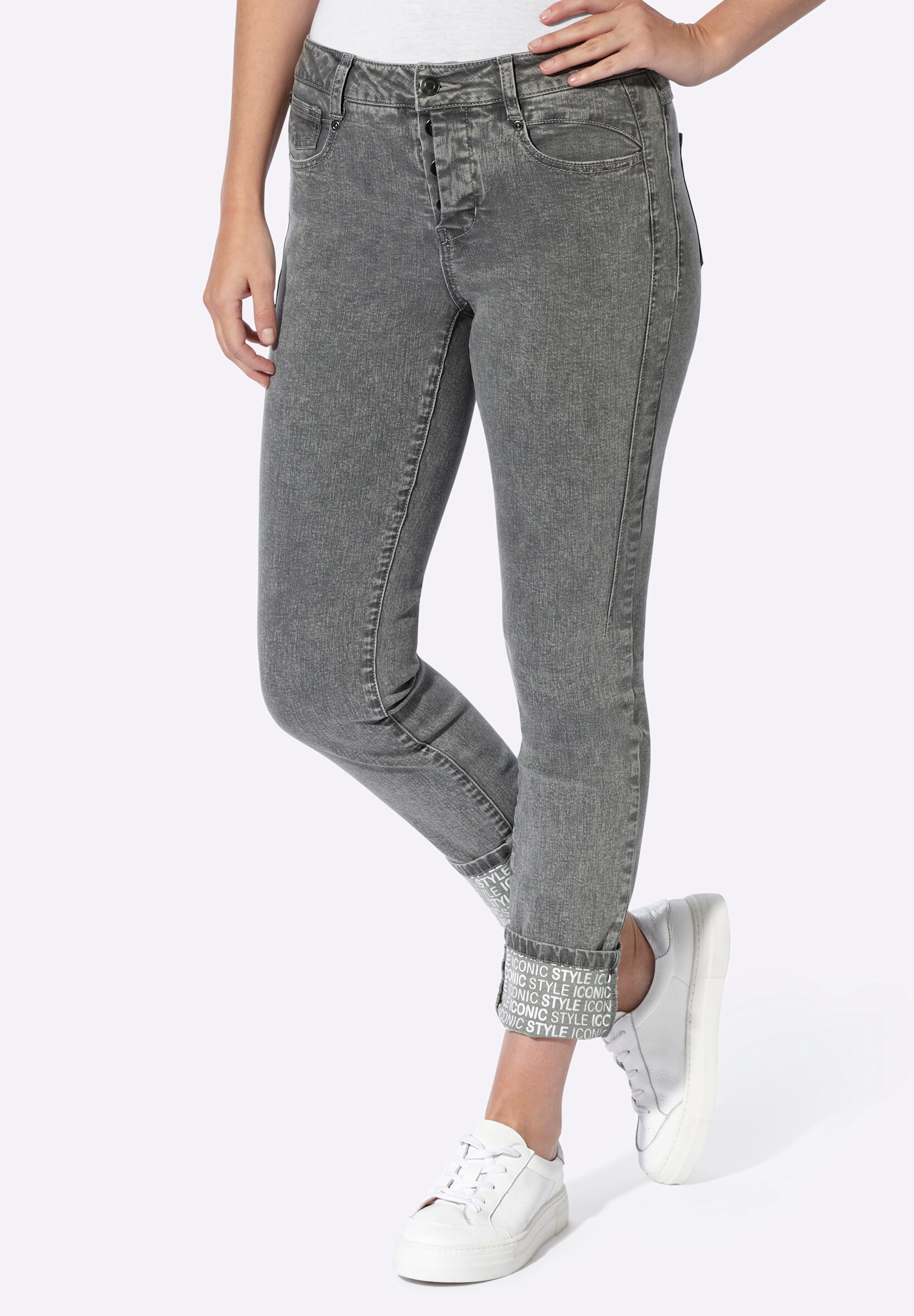 heine 5-Pocket-Jeans »Jeans 5-Pocket-Jeans mit Schriftzug«