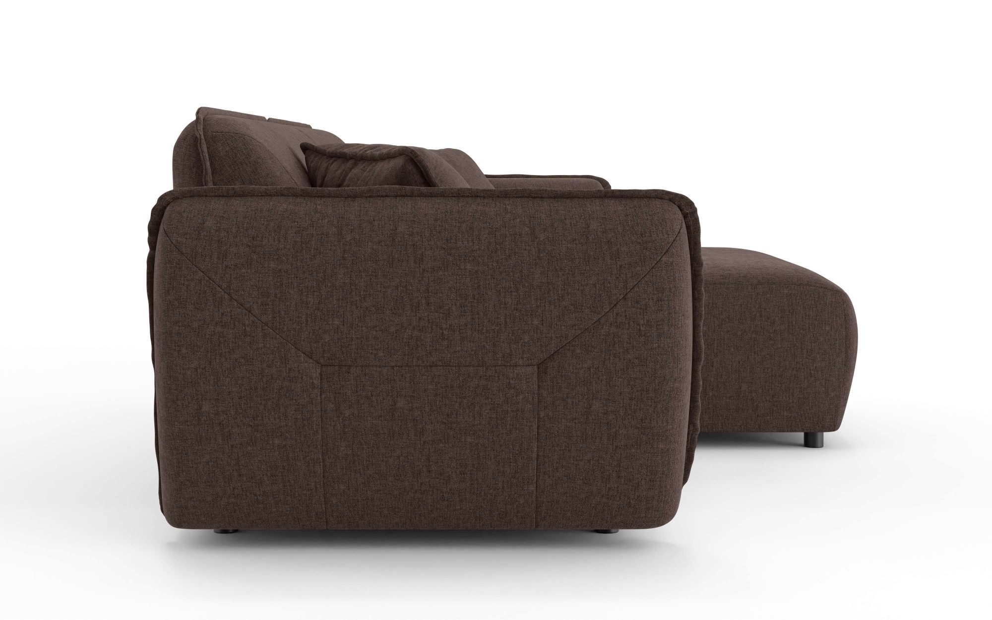 Home affaire Ecksofa »MIRELDA L-Form mit Steppungen, Recamiere rechts/links, Breite 253 cm« elegant und bequem, enthält 2 Zierkissen, belastbar bis 480kg