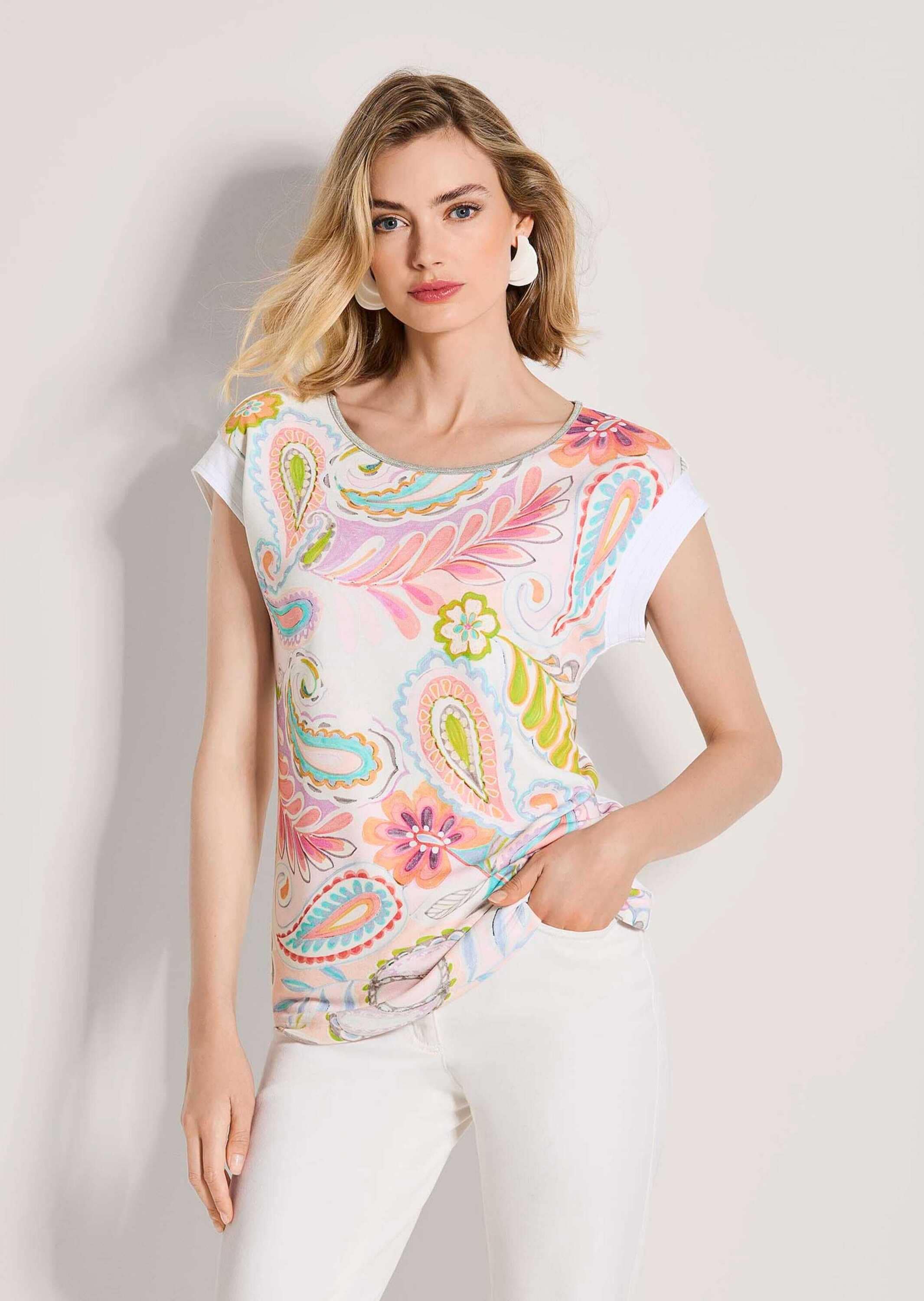 MADELEINE Print-Shirt »Blusenshirt Paisley-Print Shirt mit Stretch, Rundhals« Paisley-Print