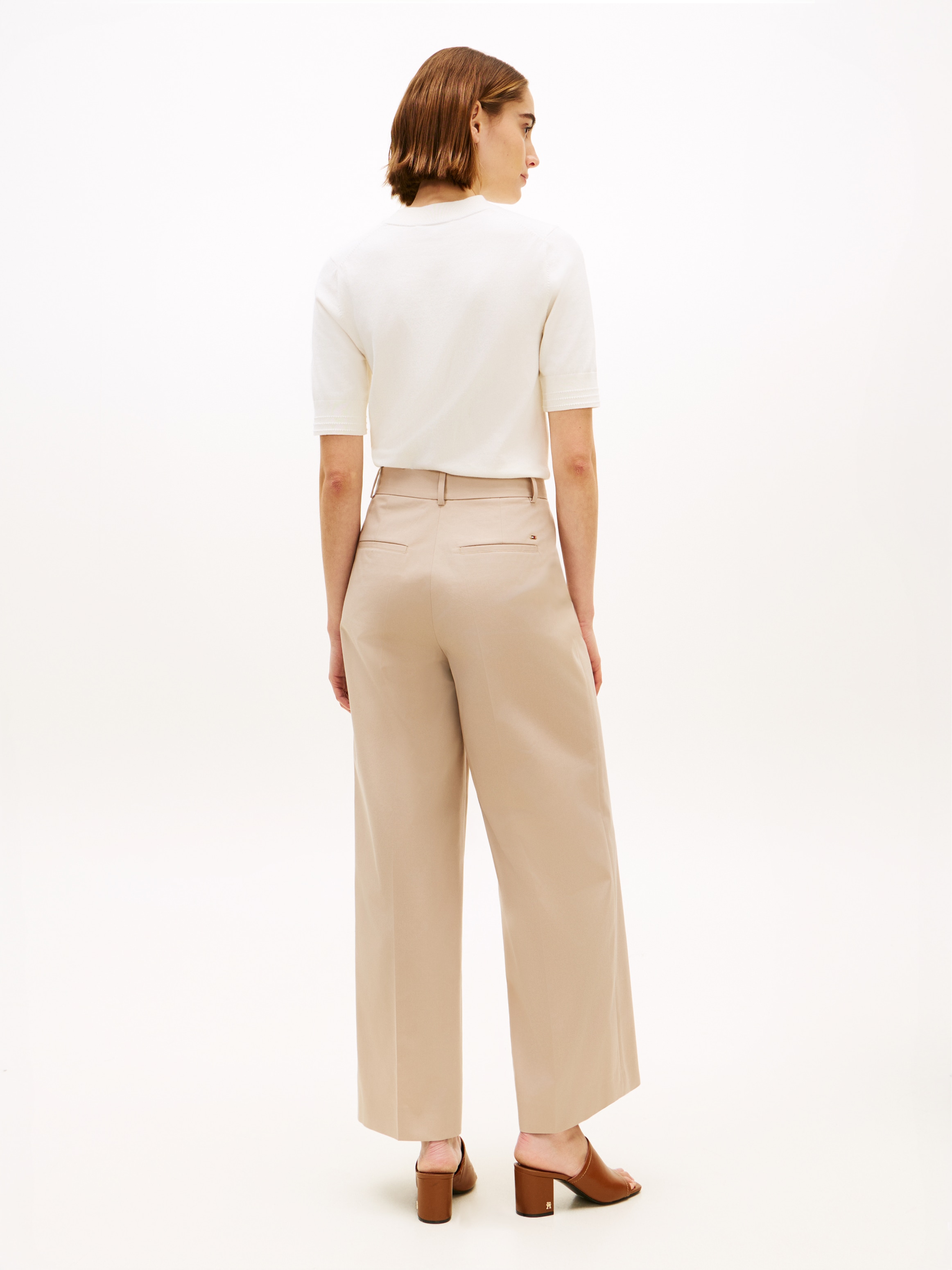 Tommy Hilfiger Chinohose »PREPPY COTTON WIDE LEG CHINO«  mit Bügelfalten, Mid Rise