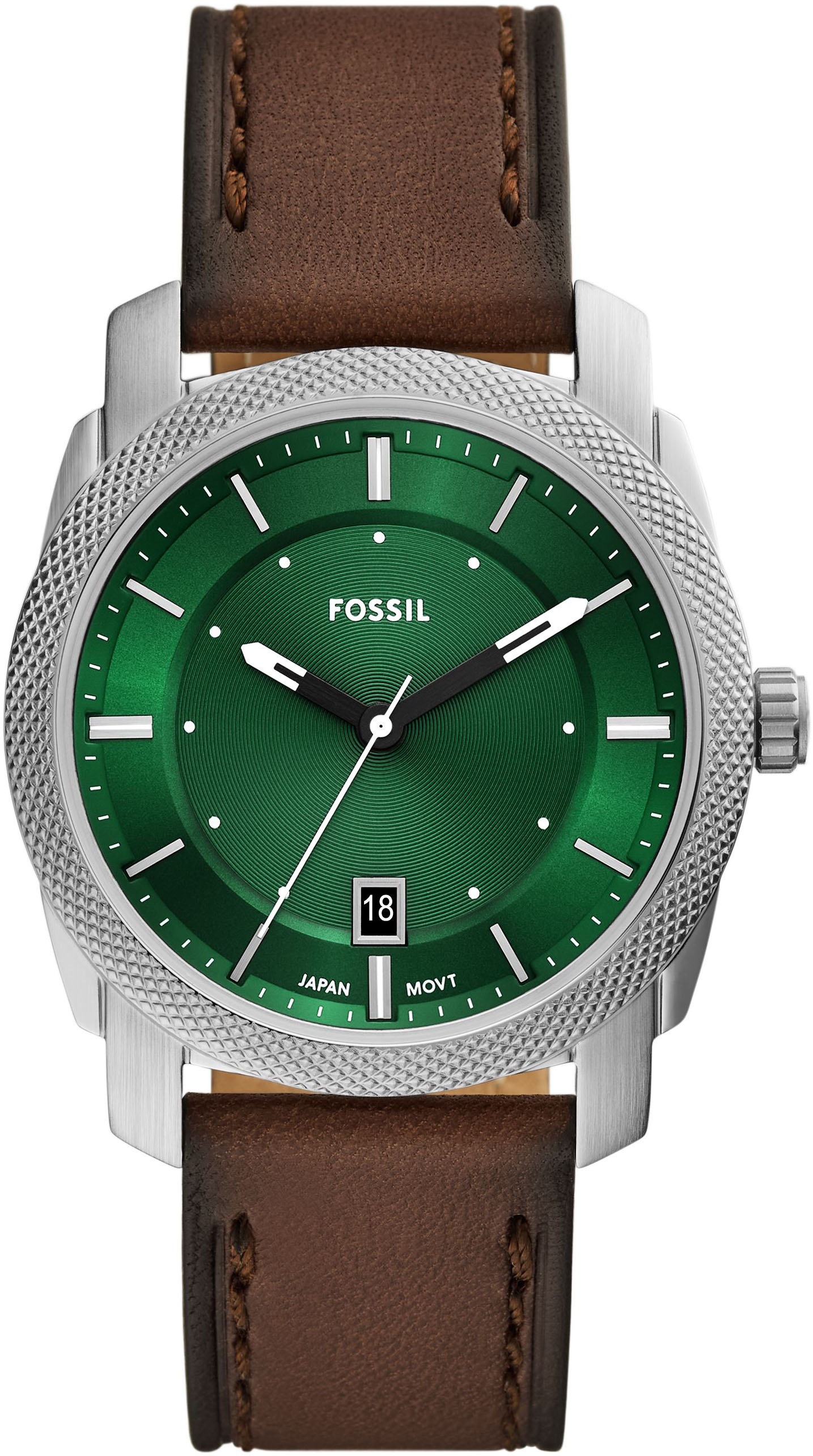 Fossil Quarzuhr »MACHINE«, Armbanduhr, Herrenuhr, Lederarmband, analog, Tag