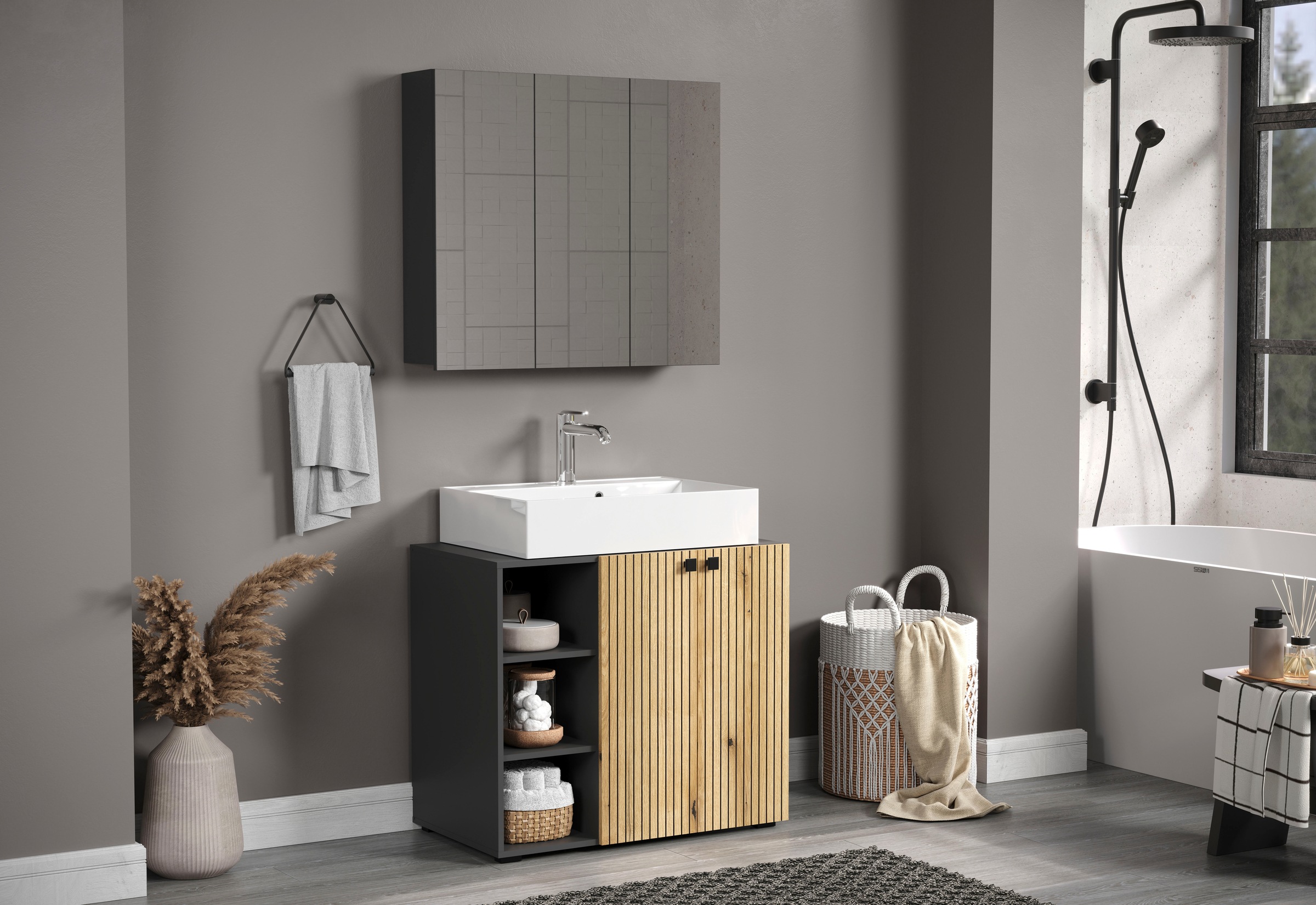 welltime Unterschrank »Amrum« Standschrank mit 1 Tür & 1 Fach - (B/T/H) 40/31/95 cm