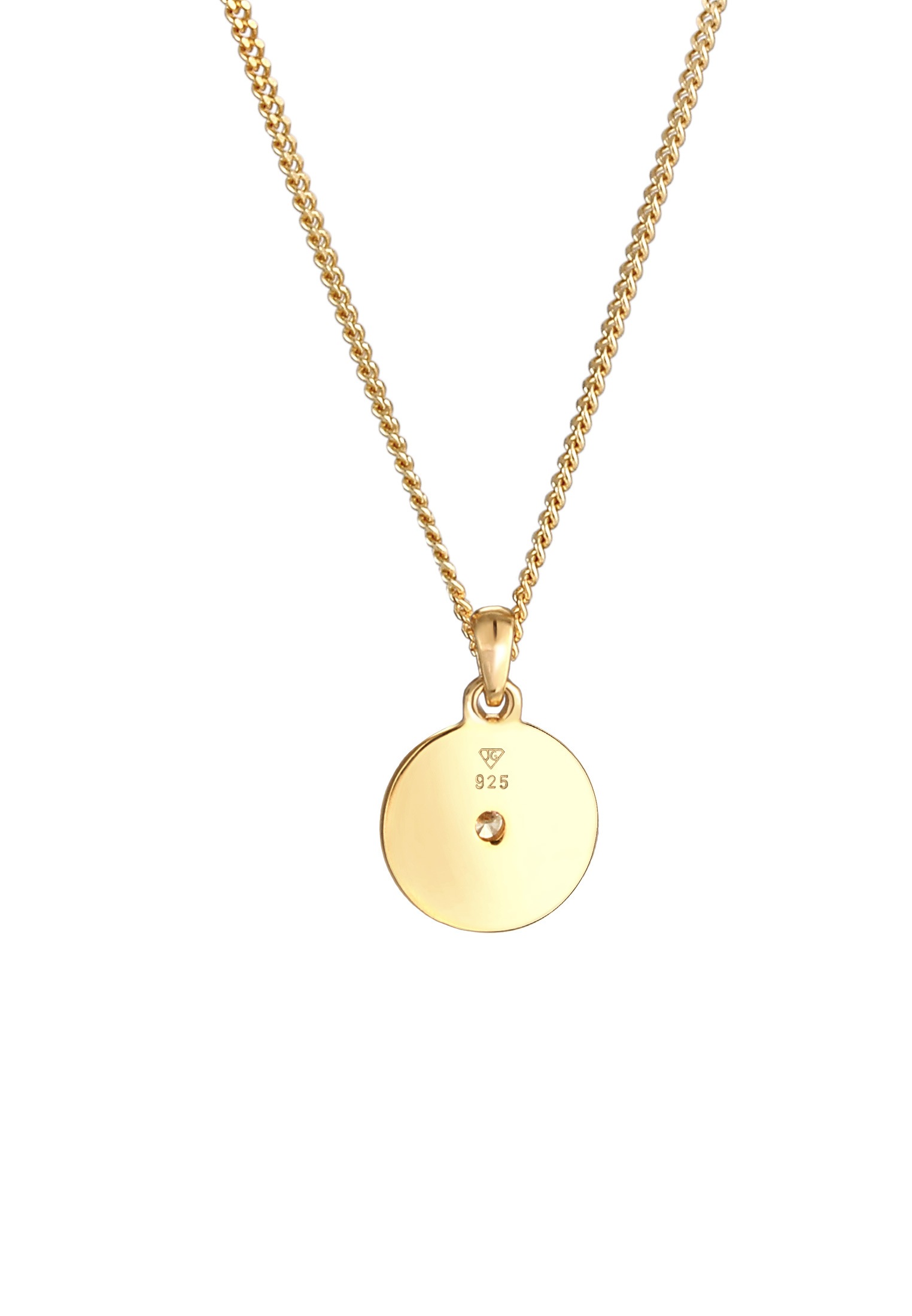 Elli Kette mit Anhänger »Halskette Stern Plättchen Disc Zirkonia 925 Silber«