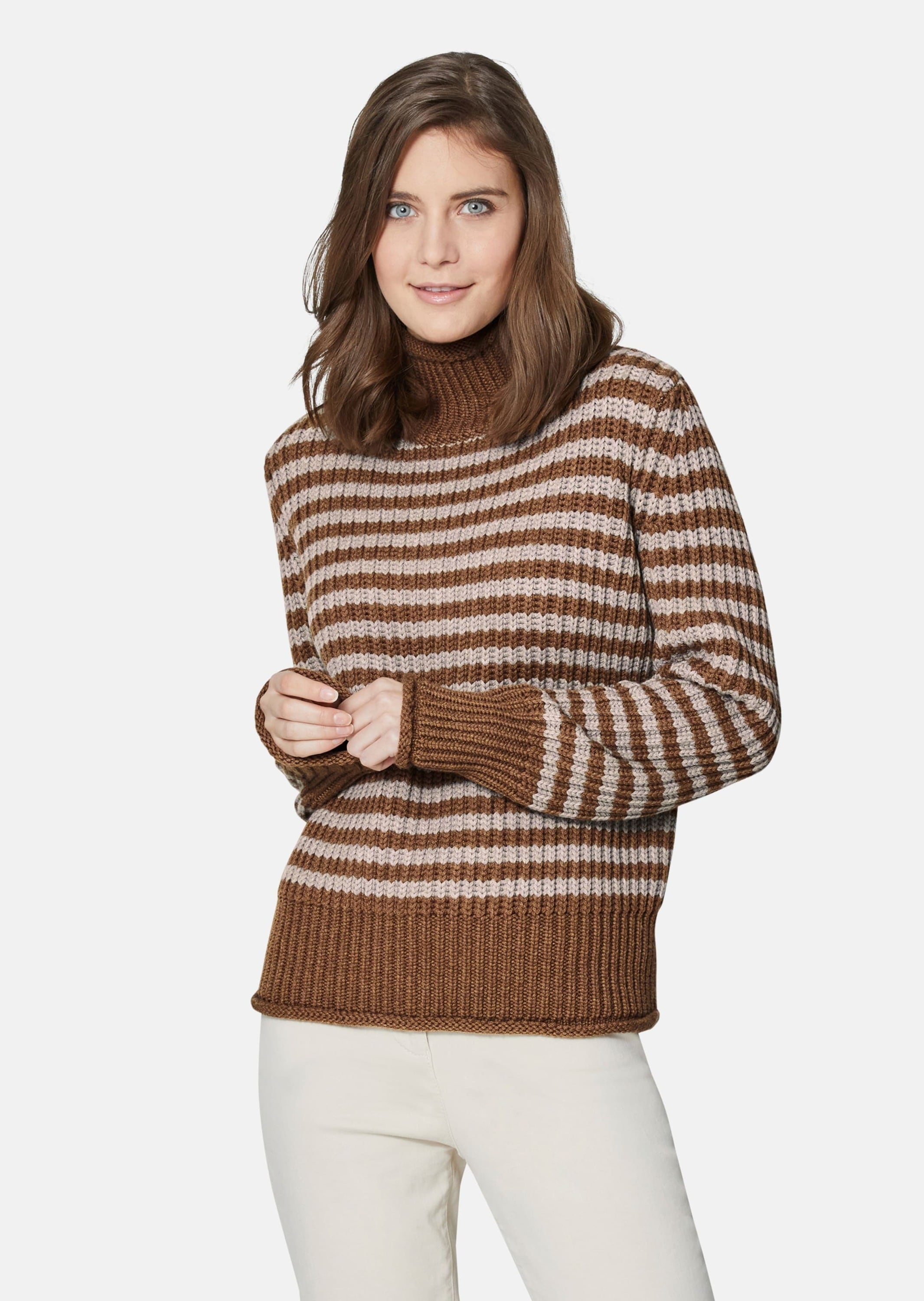 MADELEINE Longpullover »Pullover Softer Schurwoll-Pullover mit stylischen Streifen«
