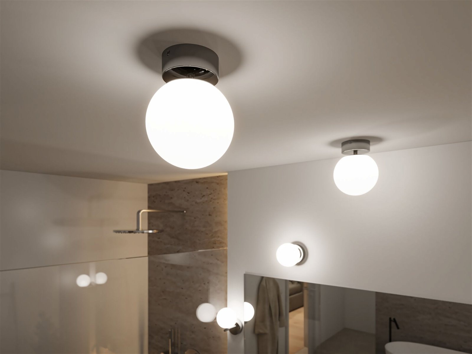 Paulmann LED Deckenleuchte »Selection Bathroom Gove IP44 3000K 9W Satin, Glas/Metall«, 1 flammig