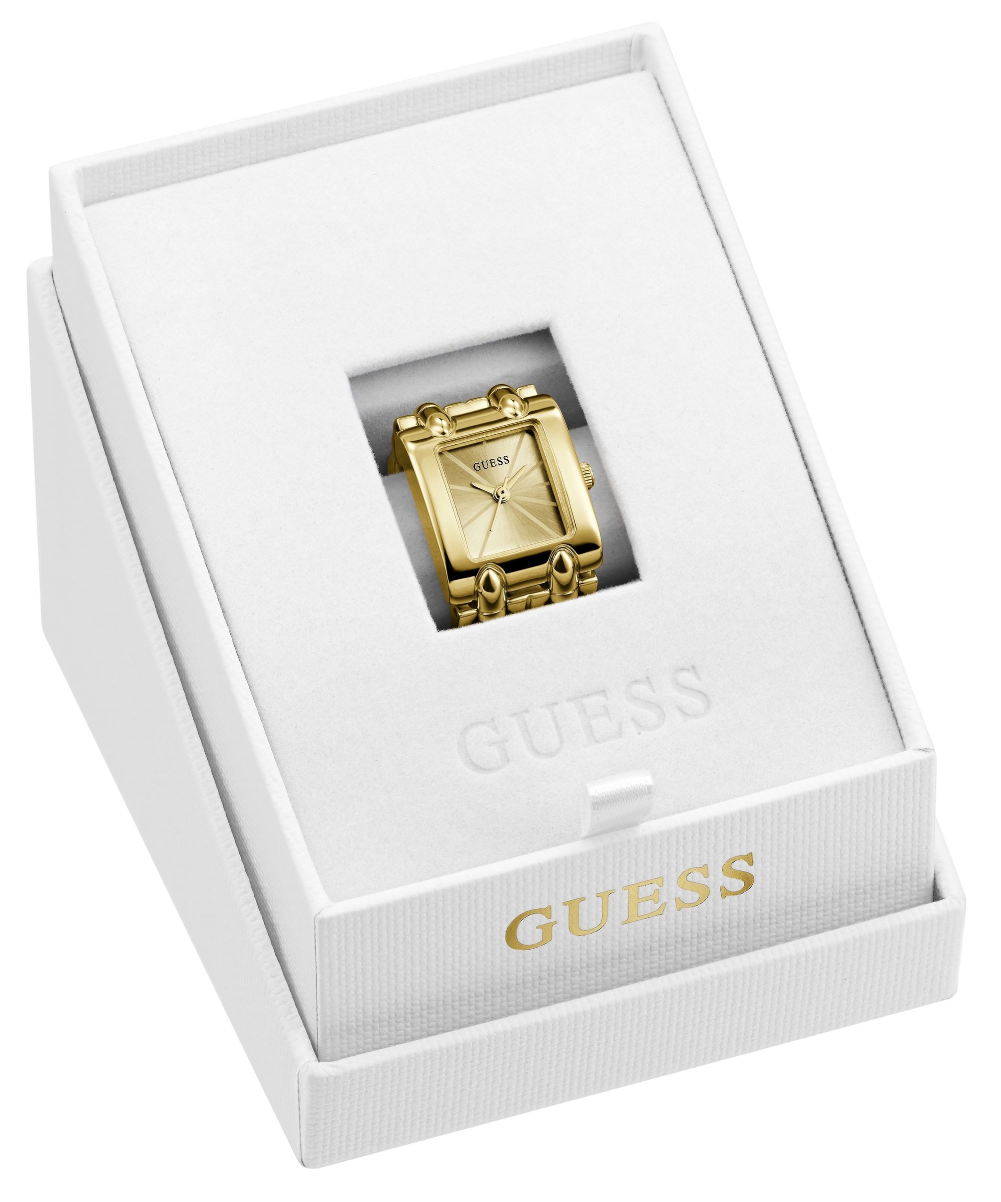 Guess Quarzuhr »MOD HEAVY METAL« Armbanduhr, Damenuhr, Edelstahlarmband, analog