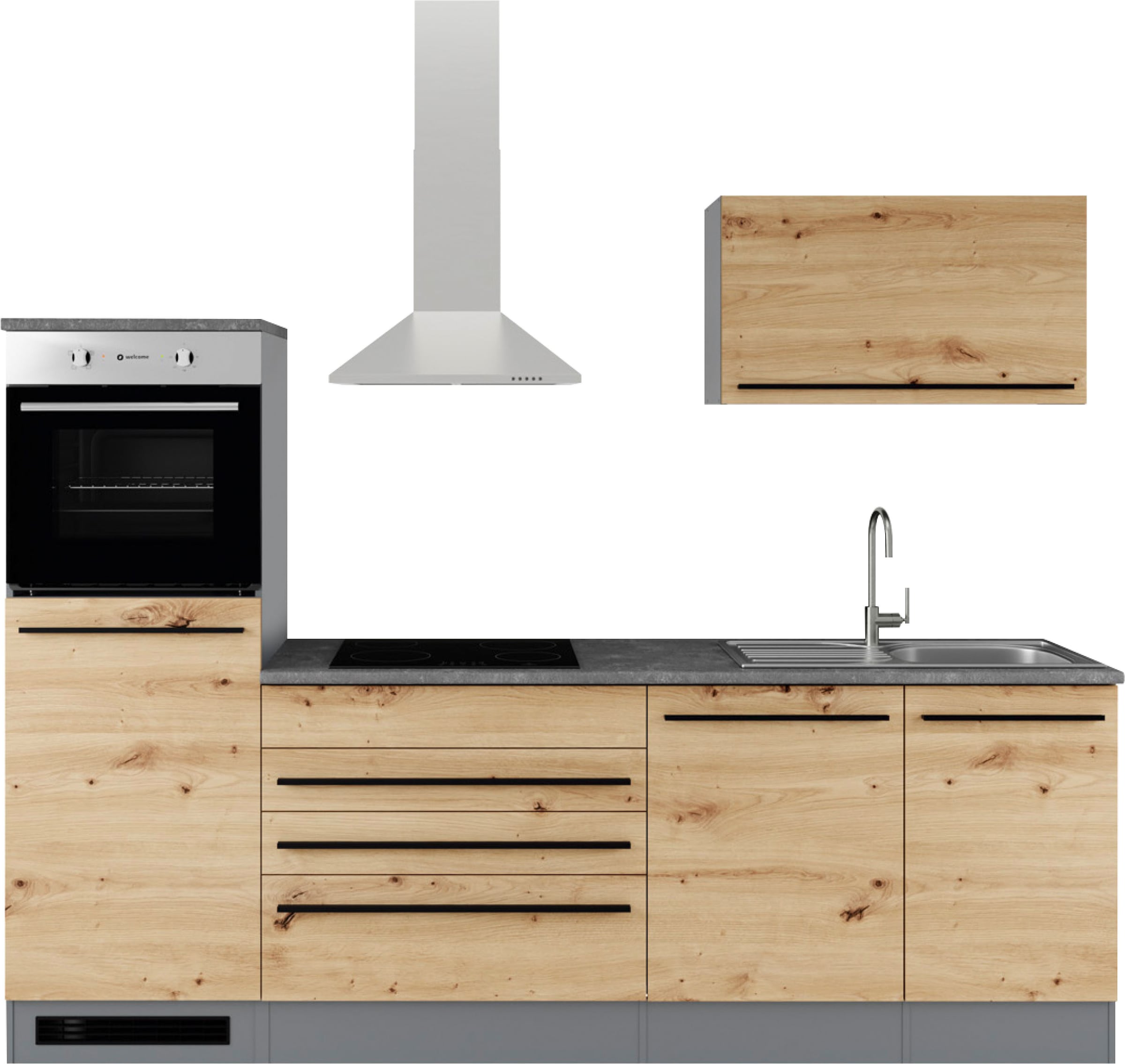 BASIC by Balculina Küchenzeile »Jazz« Breite 260 cm, wahlweise mit E-Geräten