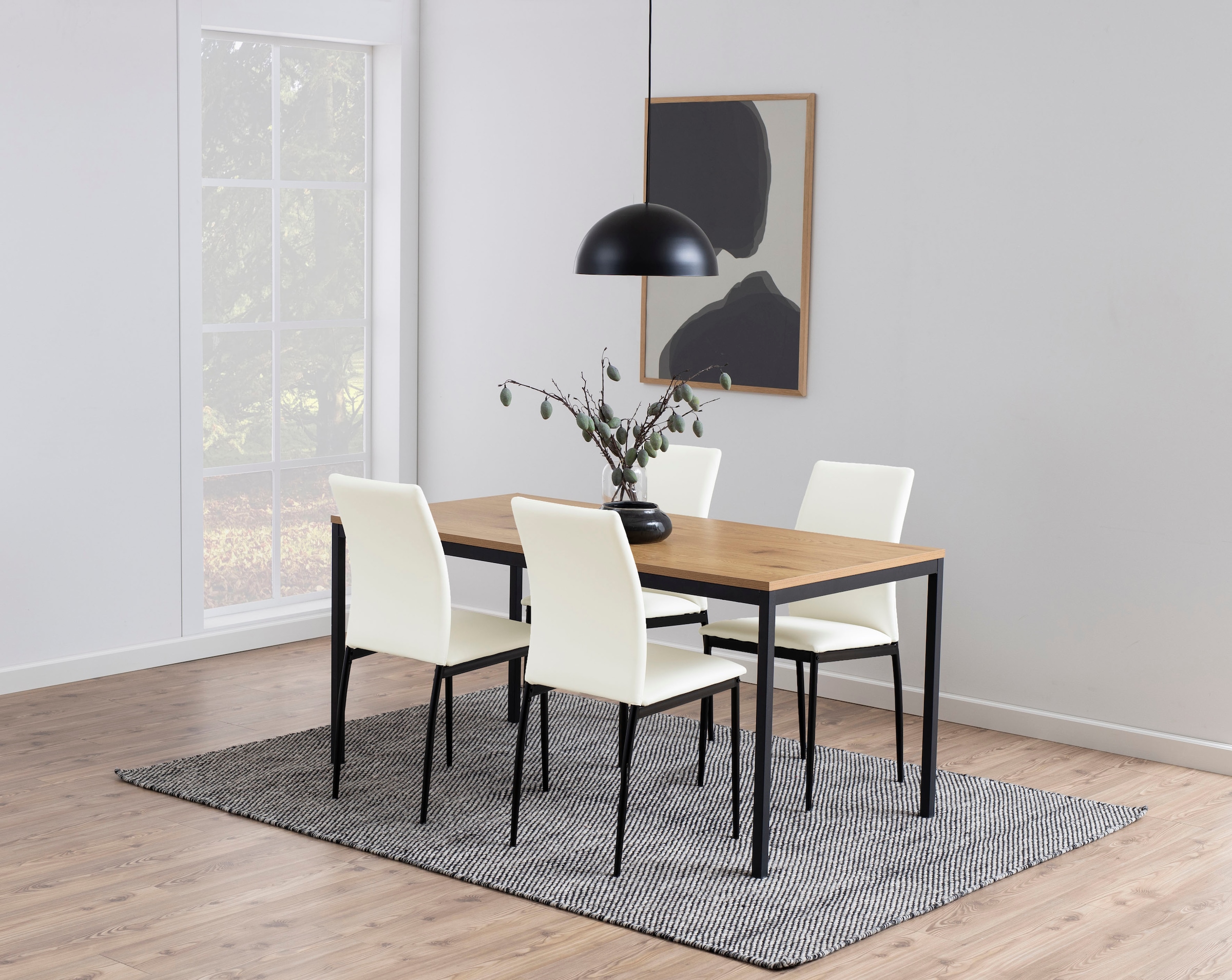 ACTONA GROUP Esstisch, mit Gestell aus pulverbeschichtetem Metall, Breite 160 cm