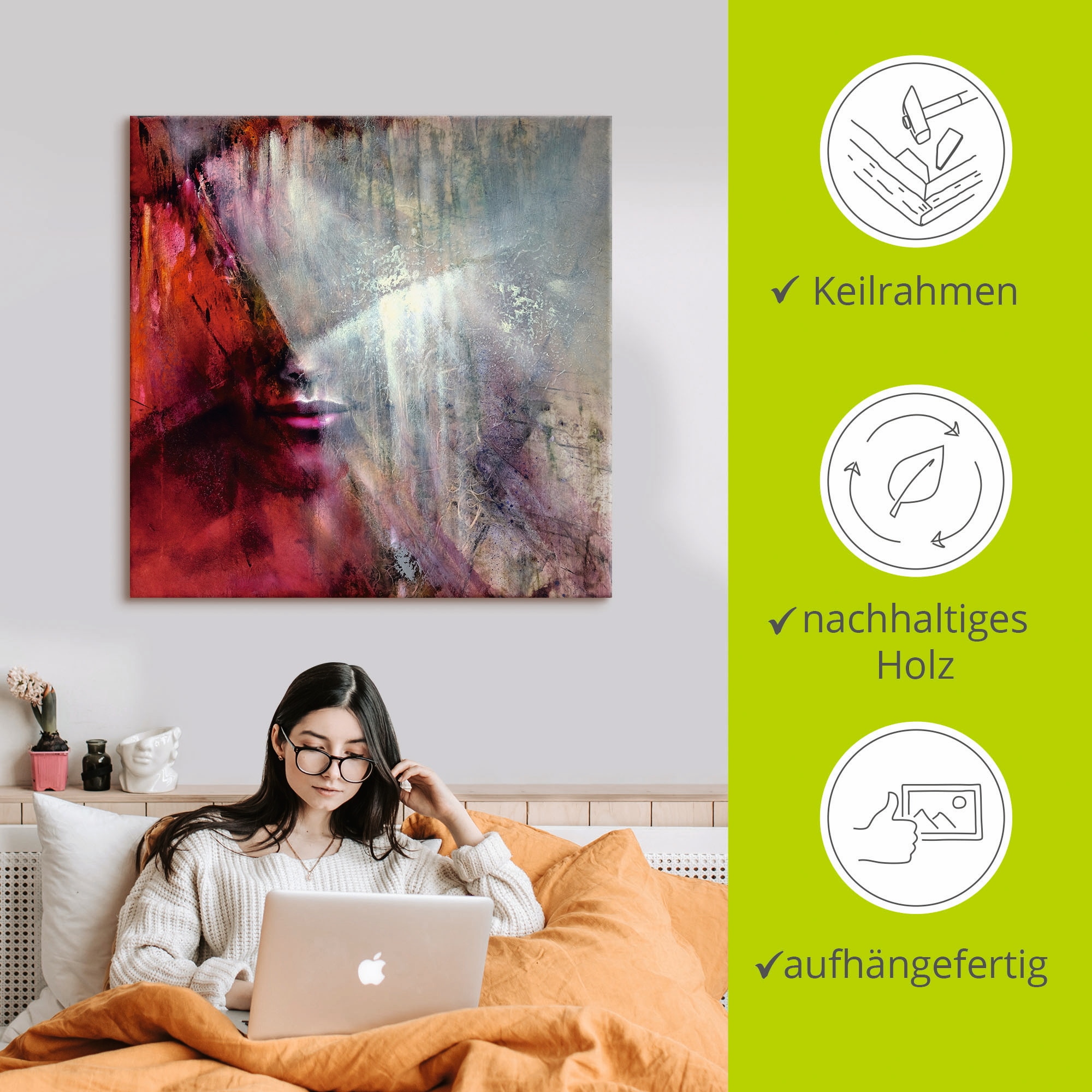 Artland Leinwandbild »Julia« Frau 1 Stk. tlg. auf Holzrahmen gespannt