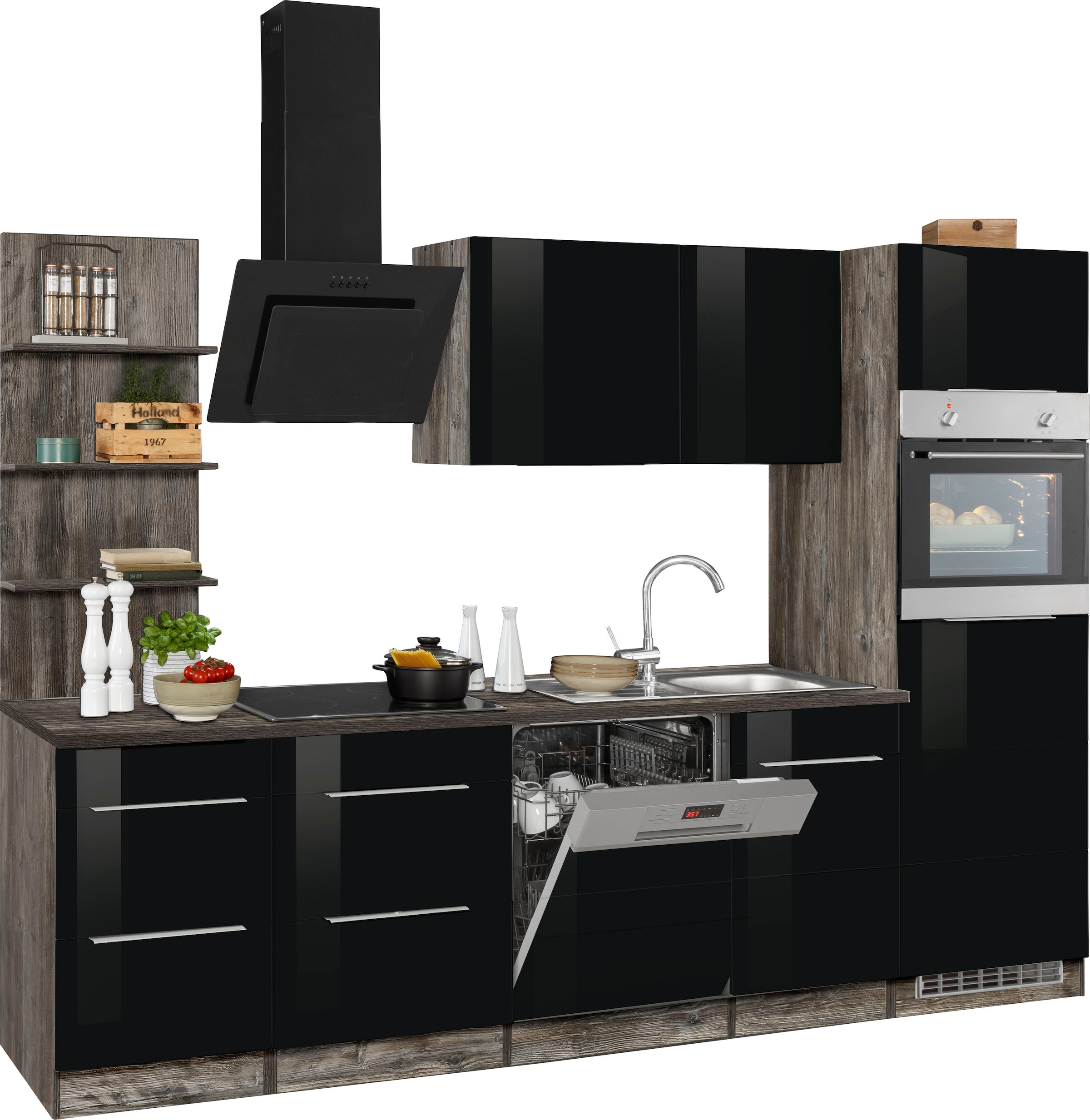 HELD MÖBEL Küchenzeile »Brindisi«, mit E-Geräten, Breite 280 cm im OTTO  Online Shop