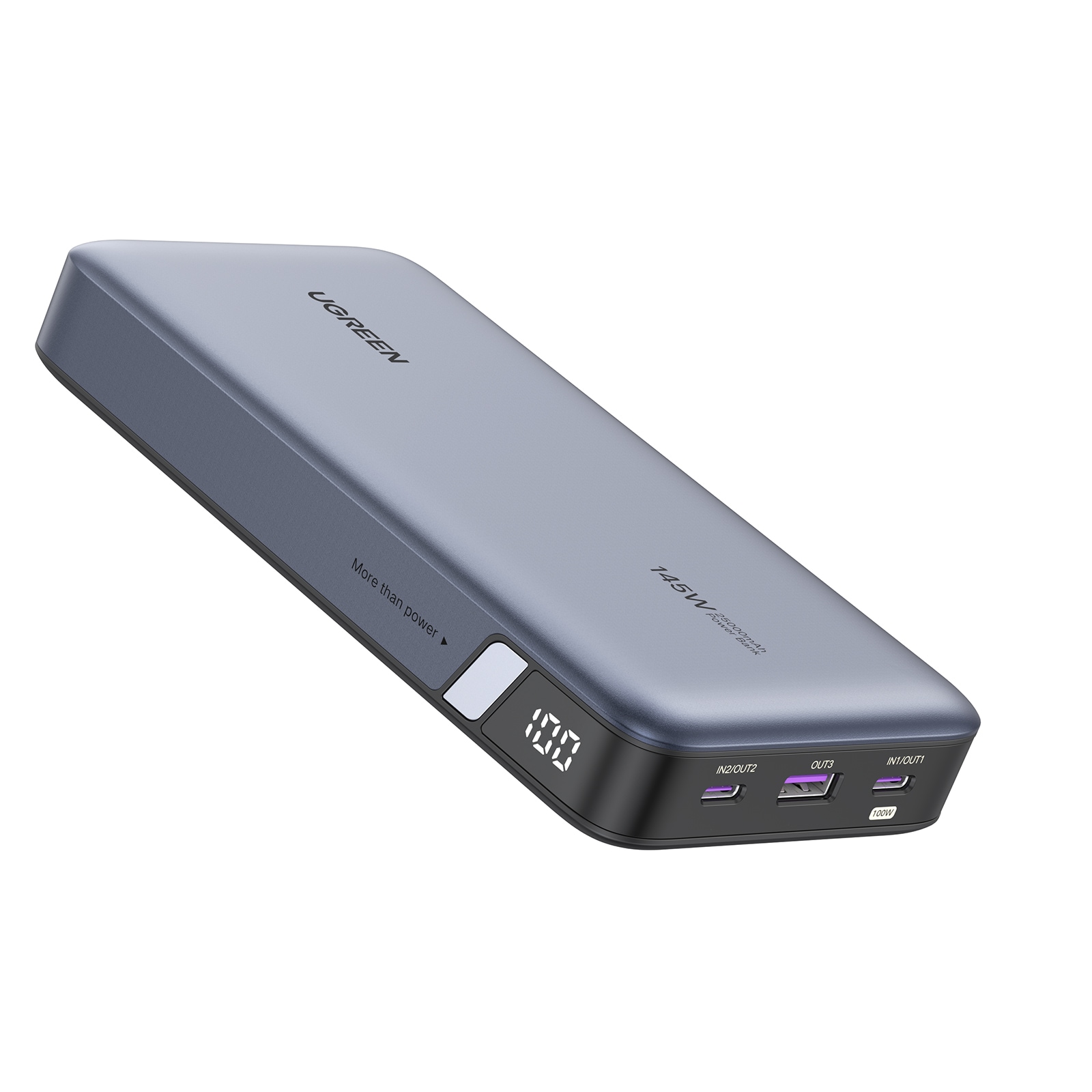 UGREEN Powerbank, 25000 mAh, Turbo-Ladung, 145W, viel Kapazität: drei Geräte gleichzeitig laden