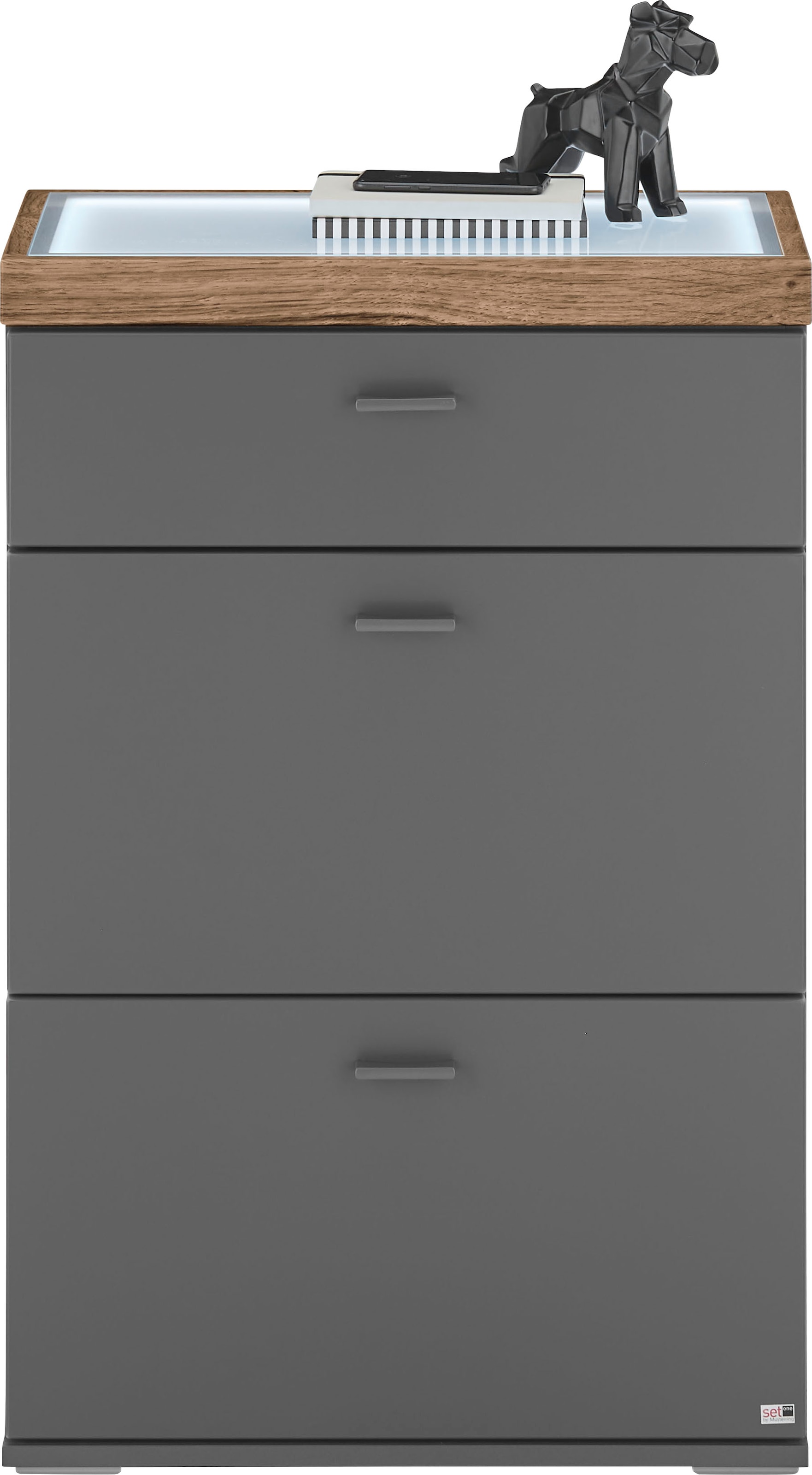 set one by Musterring Sideboard »Lancaster Dielen«, inklusive LED-Beleuchtung, in 2 Farben erhältlich, B 61 x H 104 cm