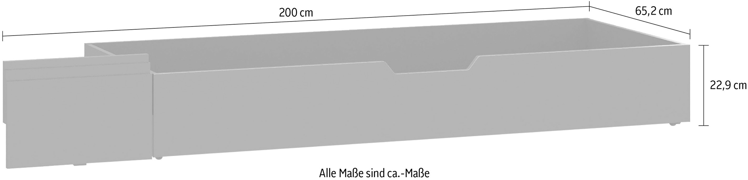 set one by Musterring Stauraumbett »York Schlafen«, (1 tlg.), Bettkasten für viel Stauraum, B 65 x T 200 cm, zwei Farbvarianten