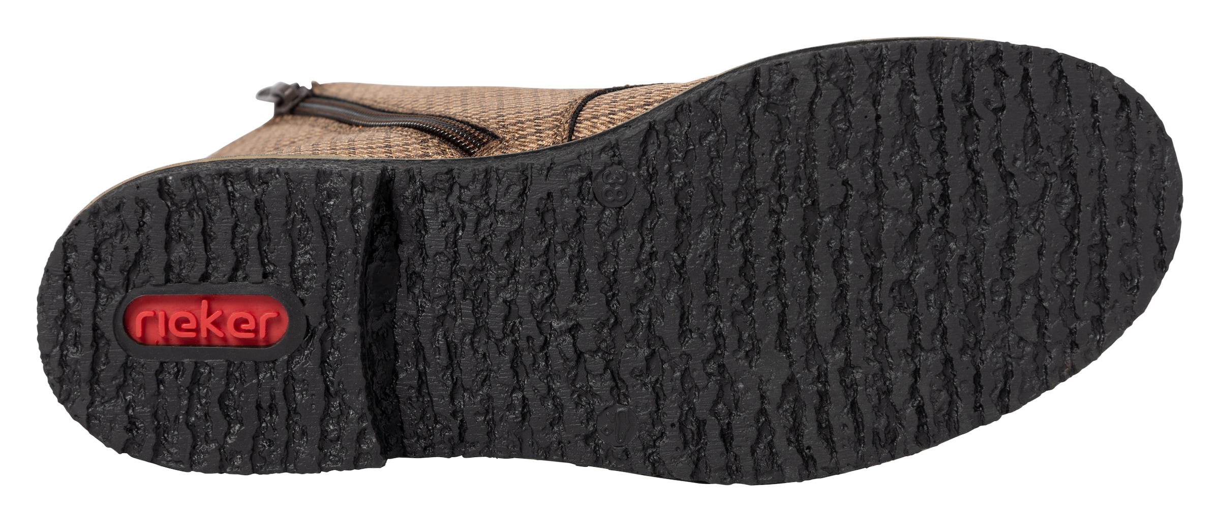 Rieker Schnürboots  Schnürstiefelette in Karo-Optik, mit Zierschnalle und Glitzerdetails
