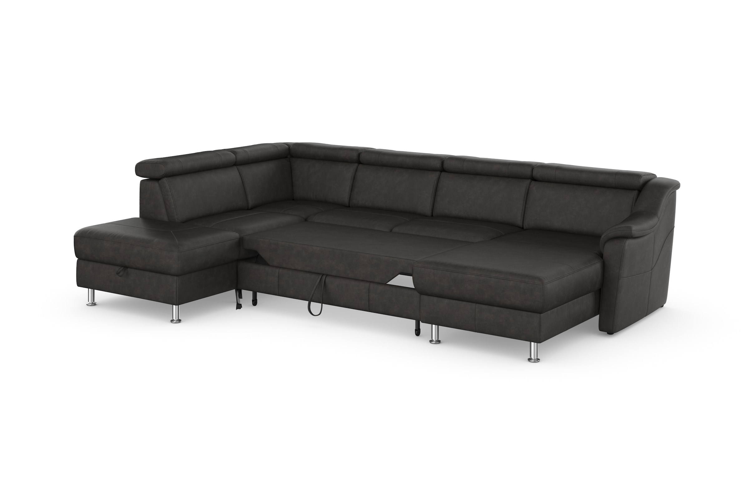 sit&more Wohnlandschaft »Freetown U-Form«, Kopfteilverstellung und Federkern, wahlweise mit Bettfunktion