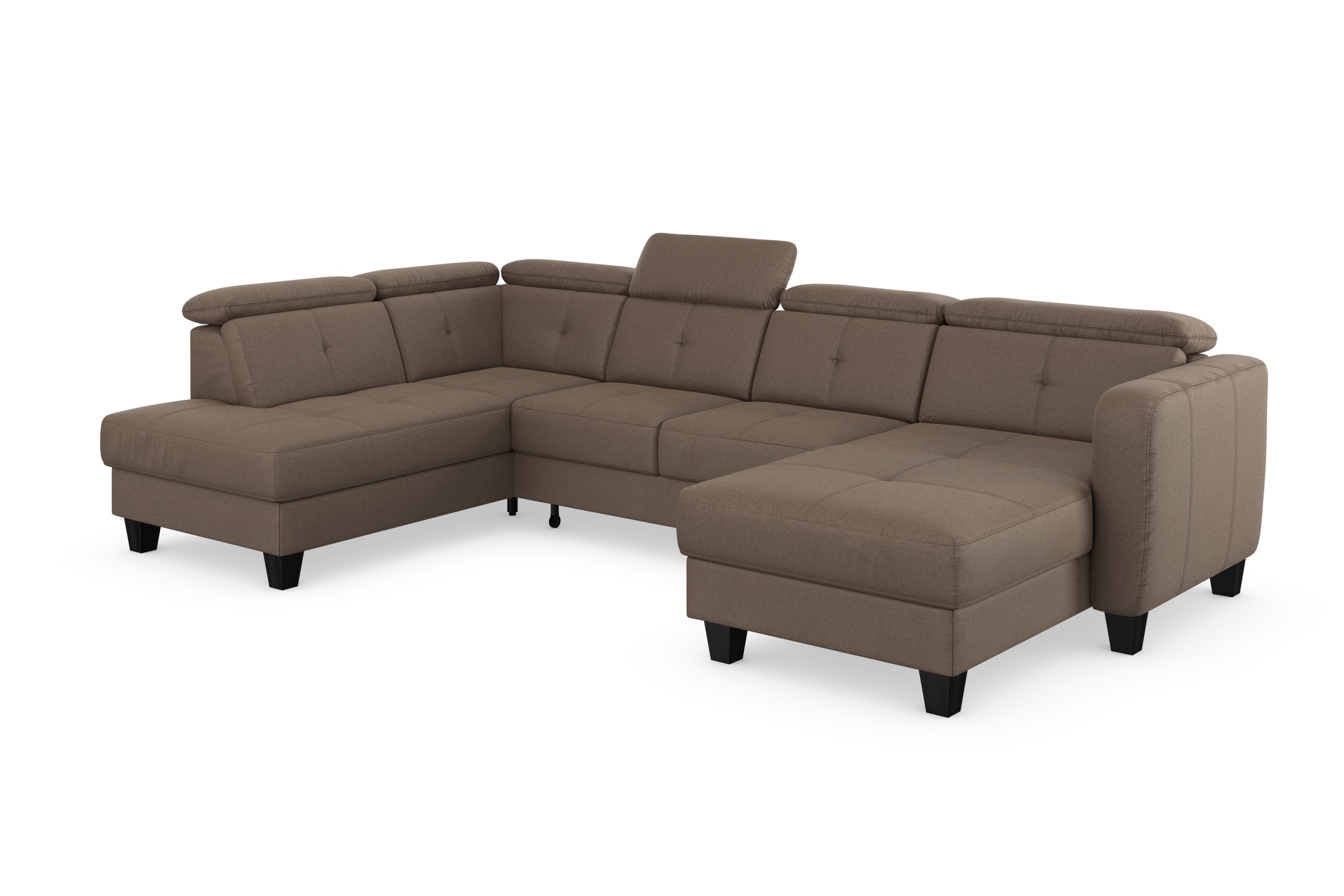sit&more Wohnlandschaft »Belluci U-Form«, Kopfteilverstellung und Federkern, wahlweise mit Bettfunktion