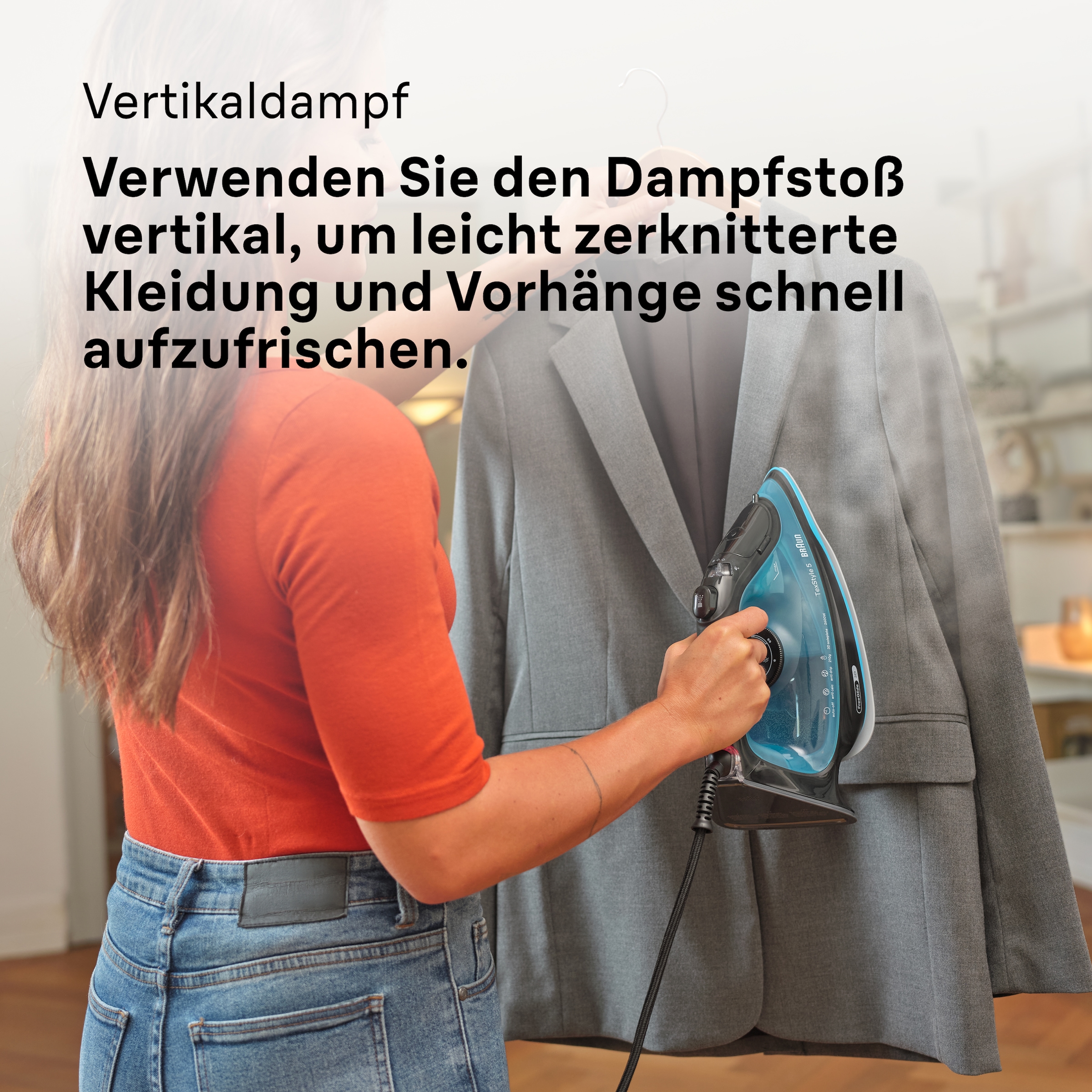 Braun Dampfbügeleisen »TexStyle 5 SI 5256 BL«, 2600 W, schwarz/blau