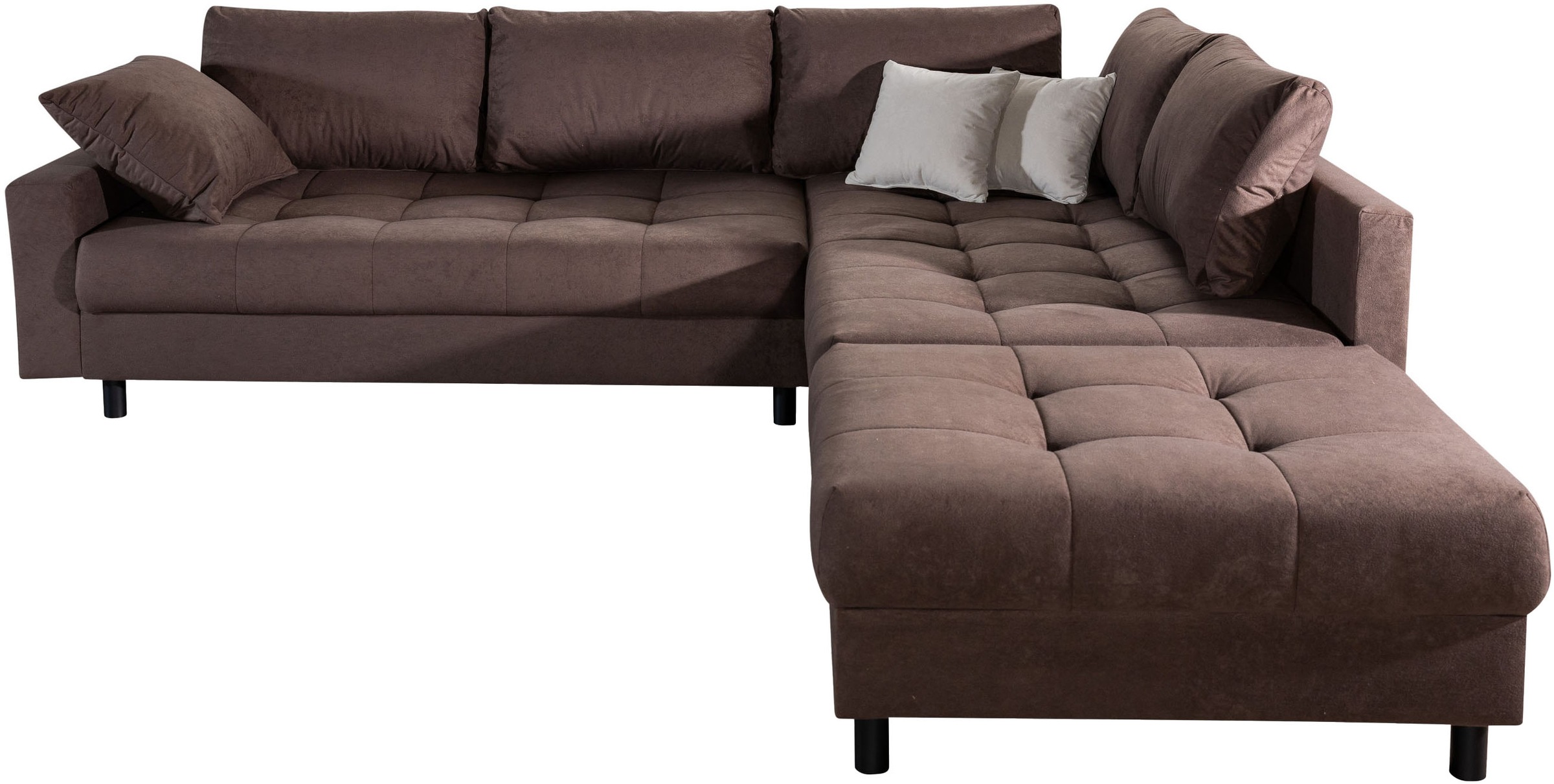 COLLECTION AB Ecksofa »Toni L-Form 274 cm« Set: Sofa & Hocker, 2 Zierkissen, Bonell-Federkern