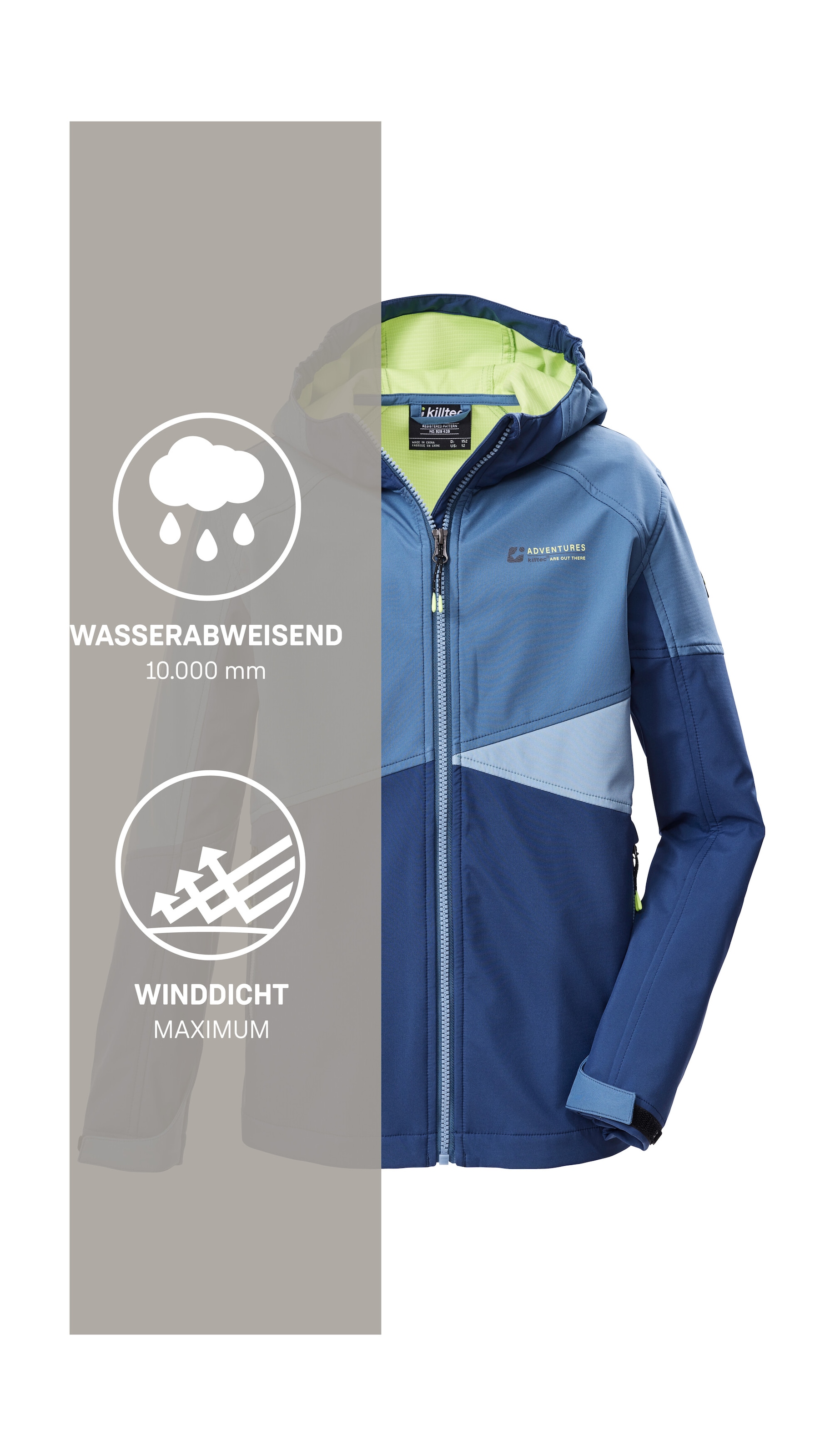Killtec Softshelljacke »KOS 142 BYS SFTSHLL JCKT« Wind- und wasserabweisende Kinderjacke, Colourblock-Design