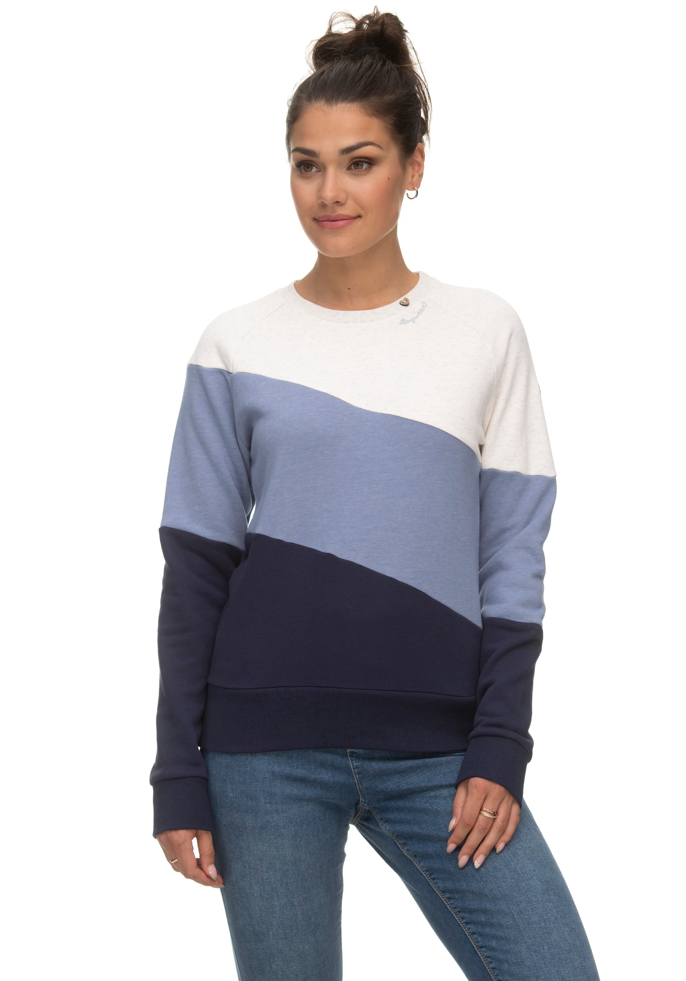 Sweater »JOHANKA BLOCK«, Crew Neck im Color-Blocking Design