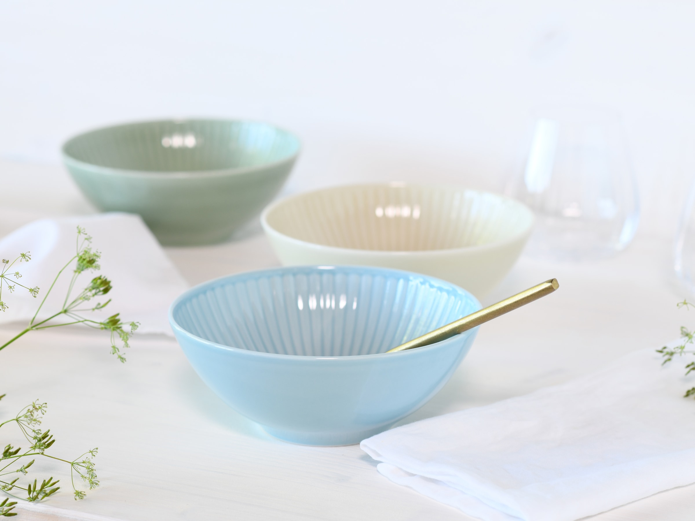 CreaTable Müslischale »Valencia, Mehrzweckschale 6-tlg« 6 Stk. aus Porzellan Elegant, Boho Chic