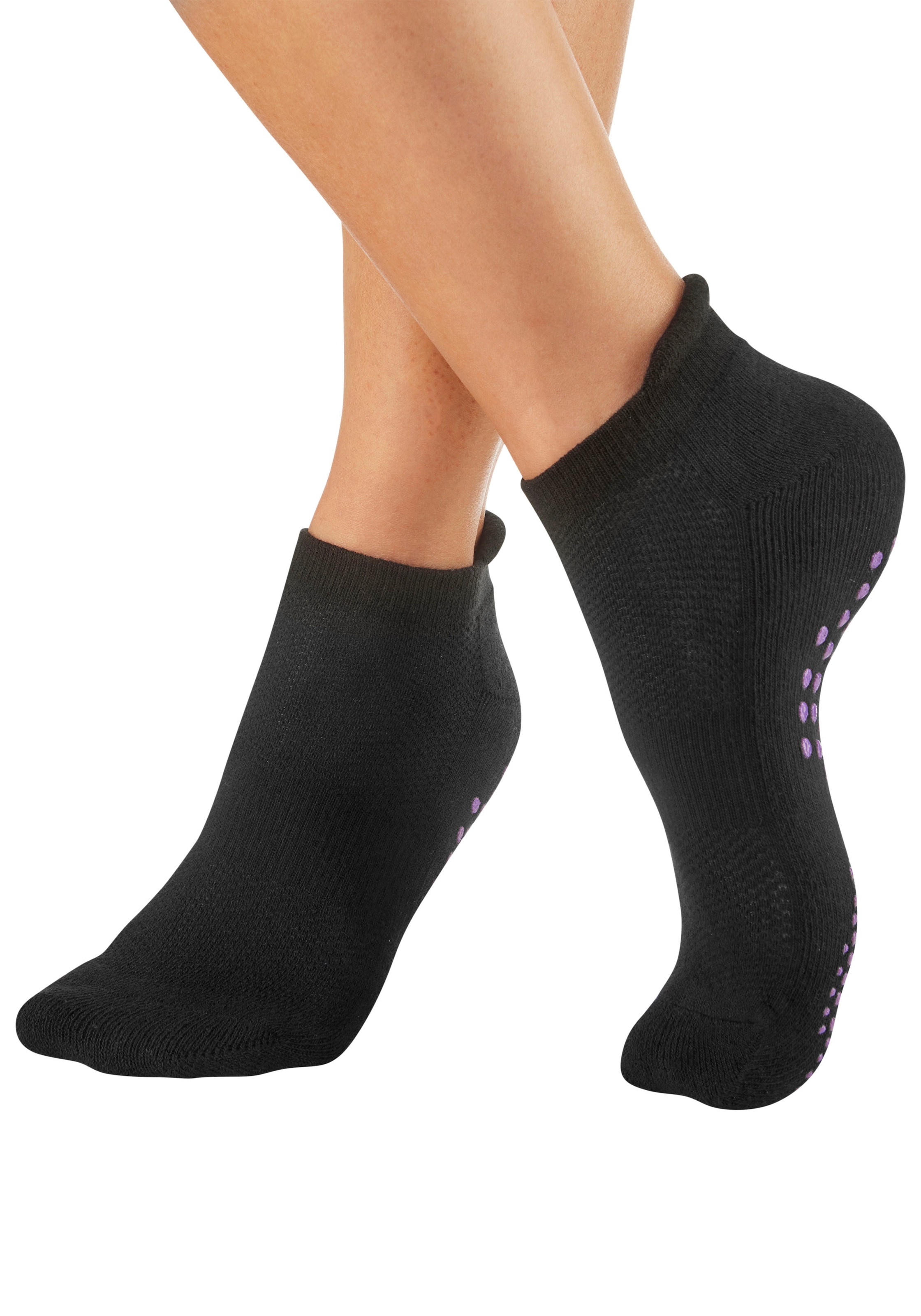 Lavana ABS-Socken, (Packung, 3 Paar), mit farbigen Noppen