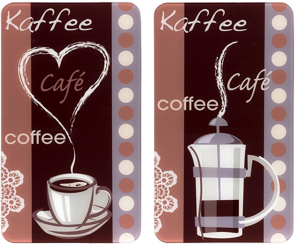Herd-Abdeckplatte "Kaffeeduft", Glas, (Set, 2-tlg.)