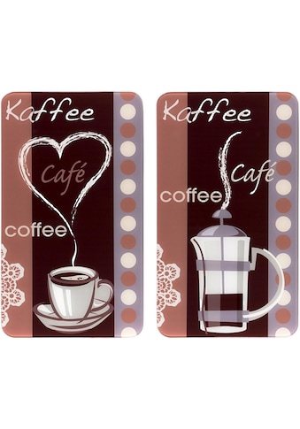 WENKO Herd-Abdeckplatte »Kaffeeduft«, (Set, 2 tlg.), Spezialfüße kaufen