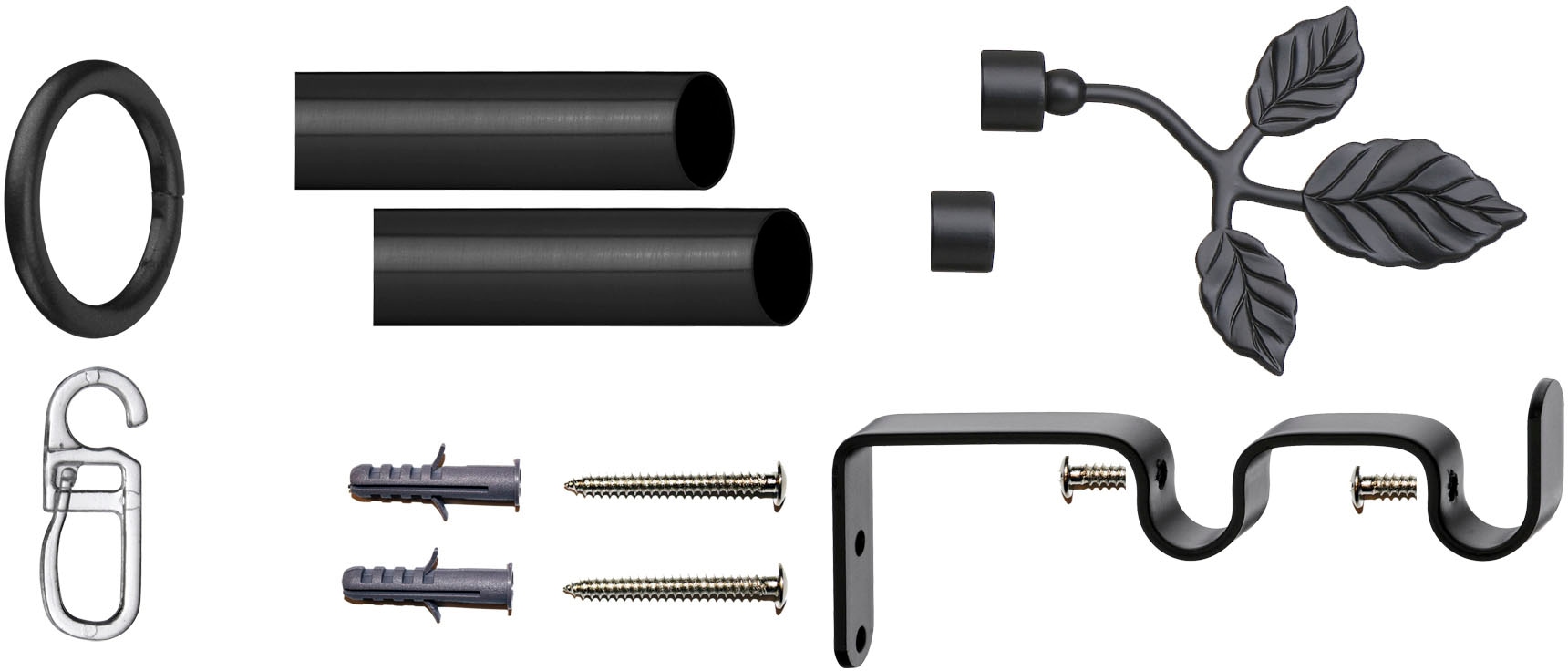 indeko Gardinenstange »Toskana«, 2 läufig-läufig, Fixmaß, Komplett-Set inkl. Ringen und Montagematerial