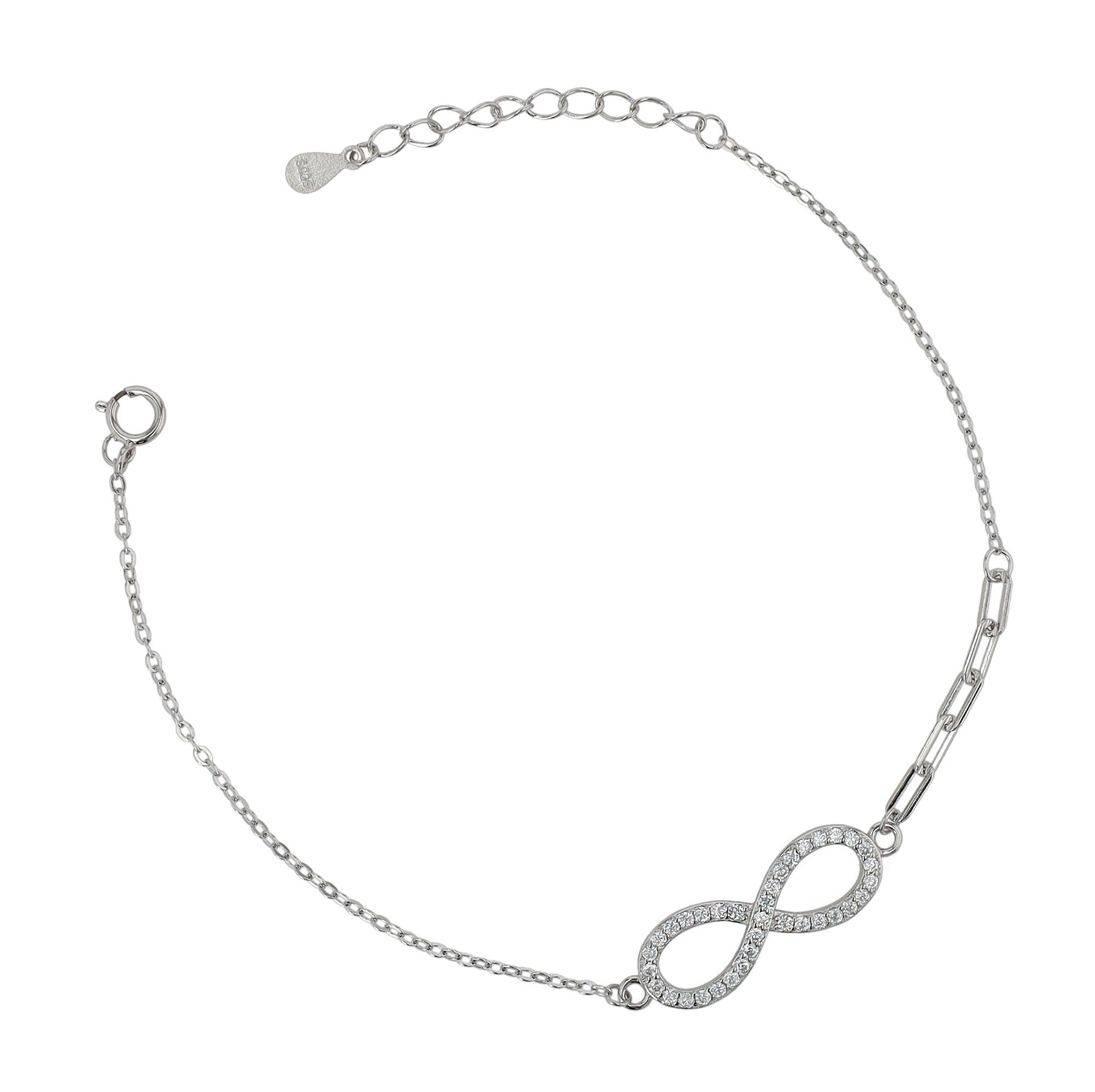 Adelia´s Armband »Damen Armband ¿ Unendlichkeitszeichen aus 925 Silber mit Zirkonia 17+3 cm«