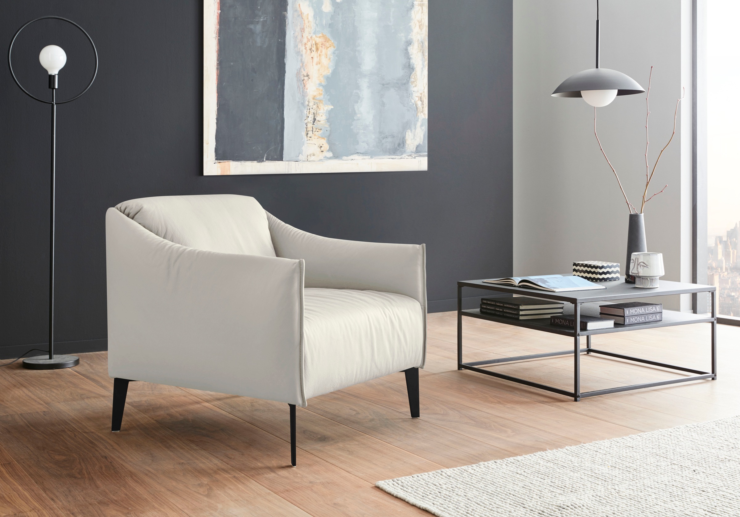 W.SCHILLIG Cocktailsessel »sally« mit Metall-Winkelfüßen in Schwarz pulverbeschichtet