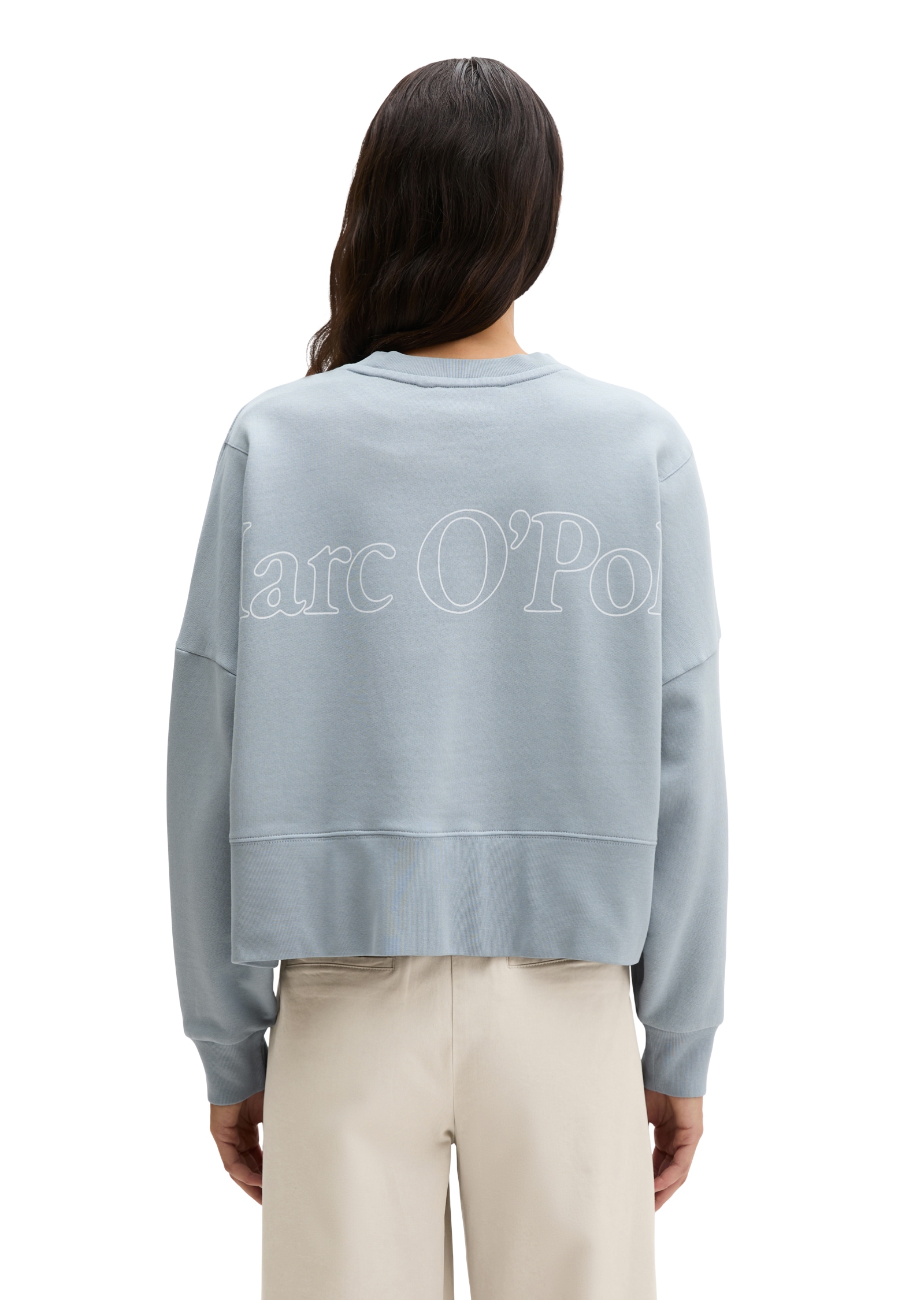 Marc O'Polo Sweatshirt , relaxed fit mit recycelter Baumwolle, cropped, großer Back-Print
