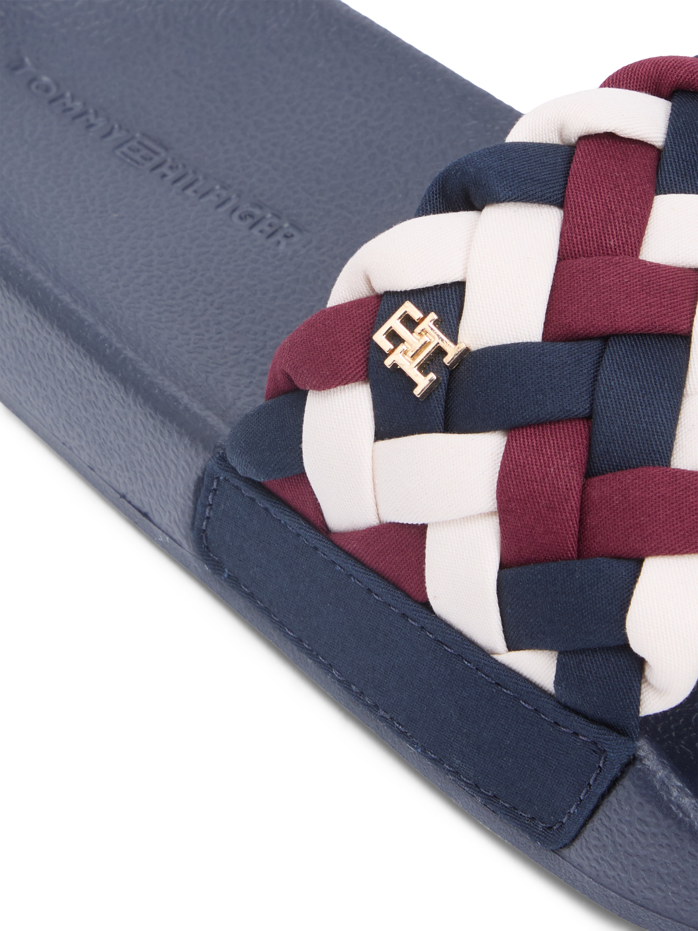 Tommy Hilfiger Pantolette »TH BRAIDED POOL SLIDE«  Plateau, Sommerschuh, Strandschuh mit geflochtener Bandage
