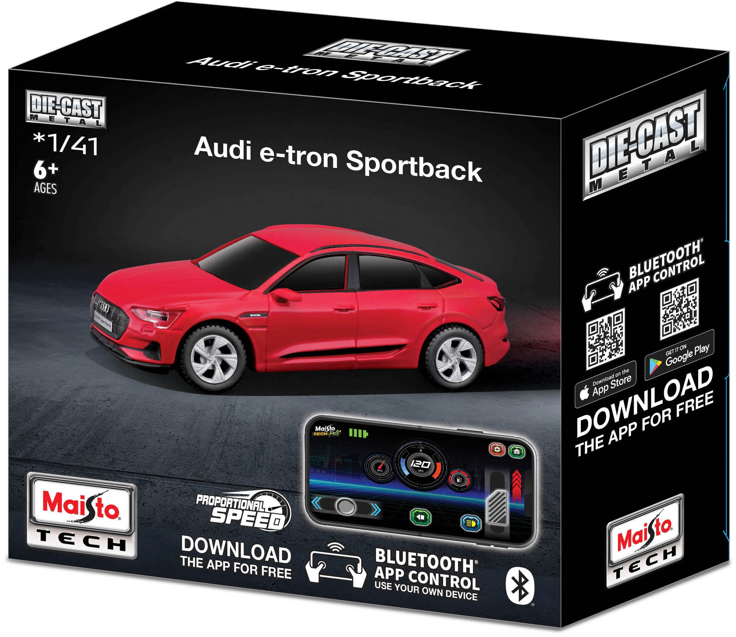 Maisto Tech RC-Auto »Audi E-tron, rot«, BLUETOOTH 5.0, mit Licht