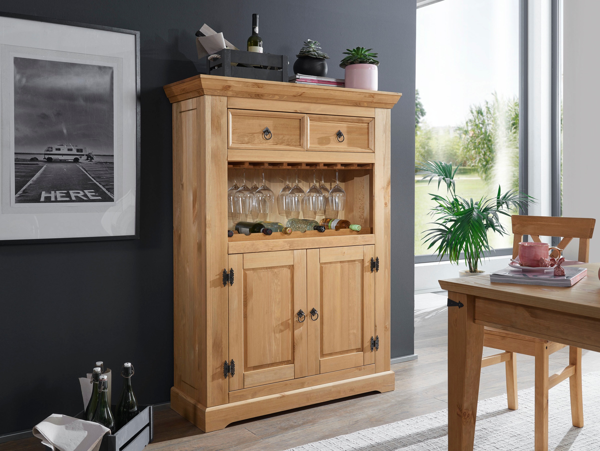 Premium collection by Home affaire Barschrank »Brasilia«, aus Massivholz