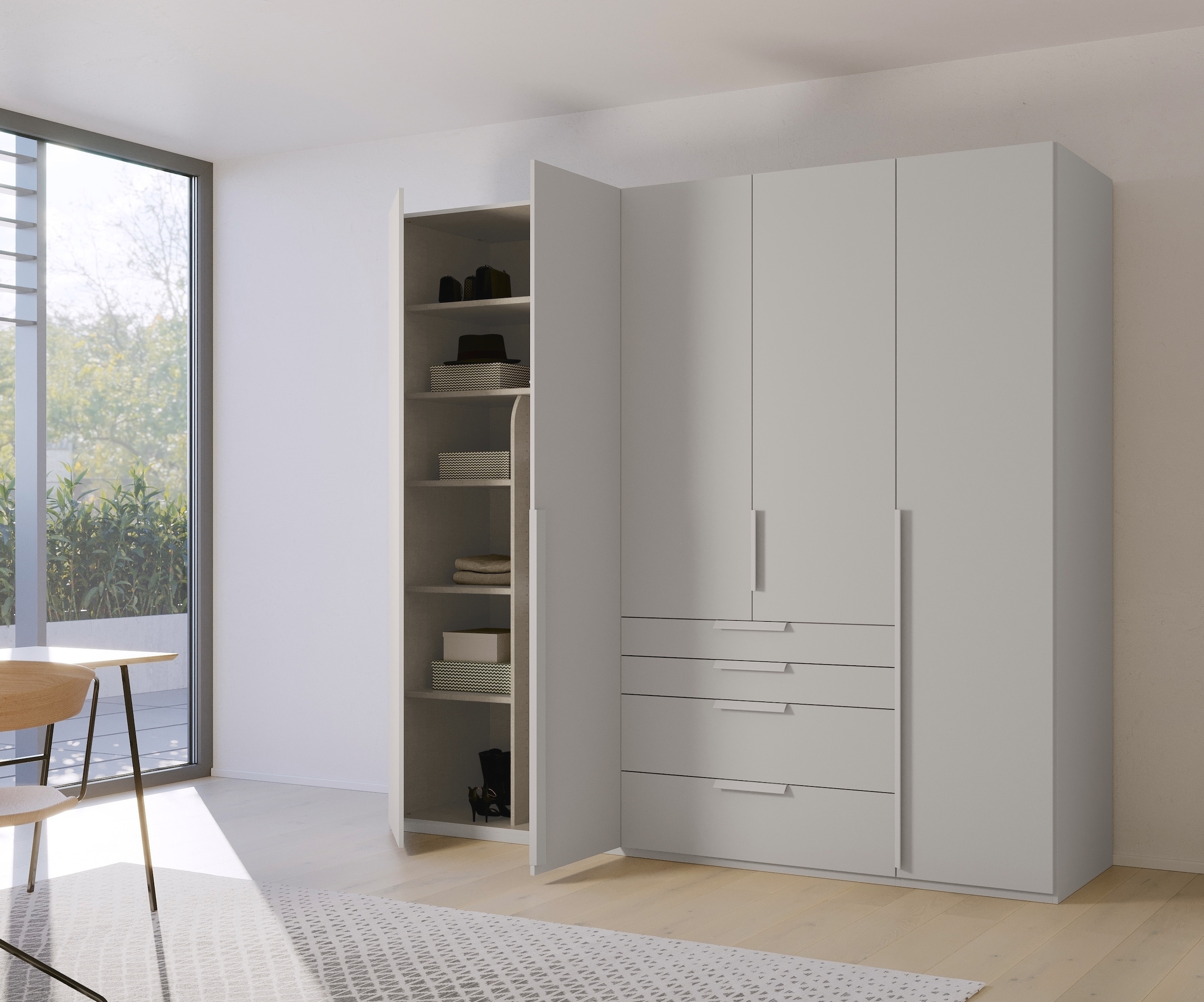 rauch Drehtürenschrank »Purisma«, mit Schubladen und umfangreichem Zubehör, mit Soft-Close-Funktion