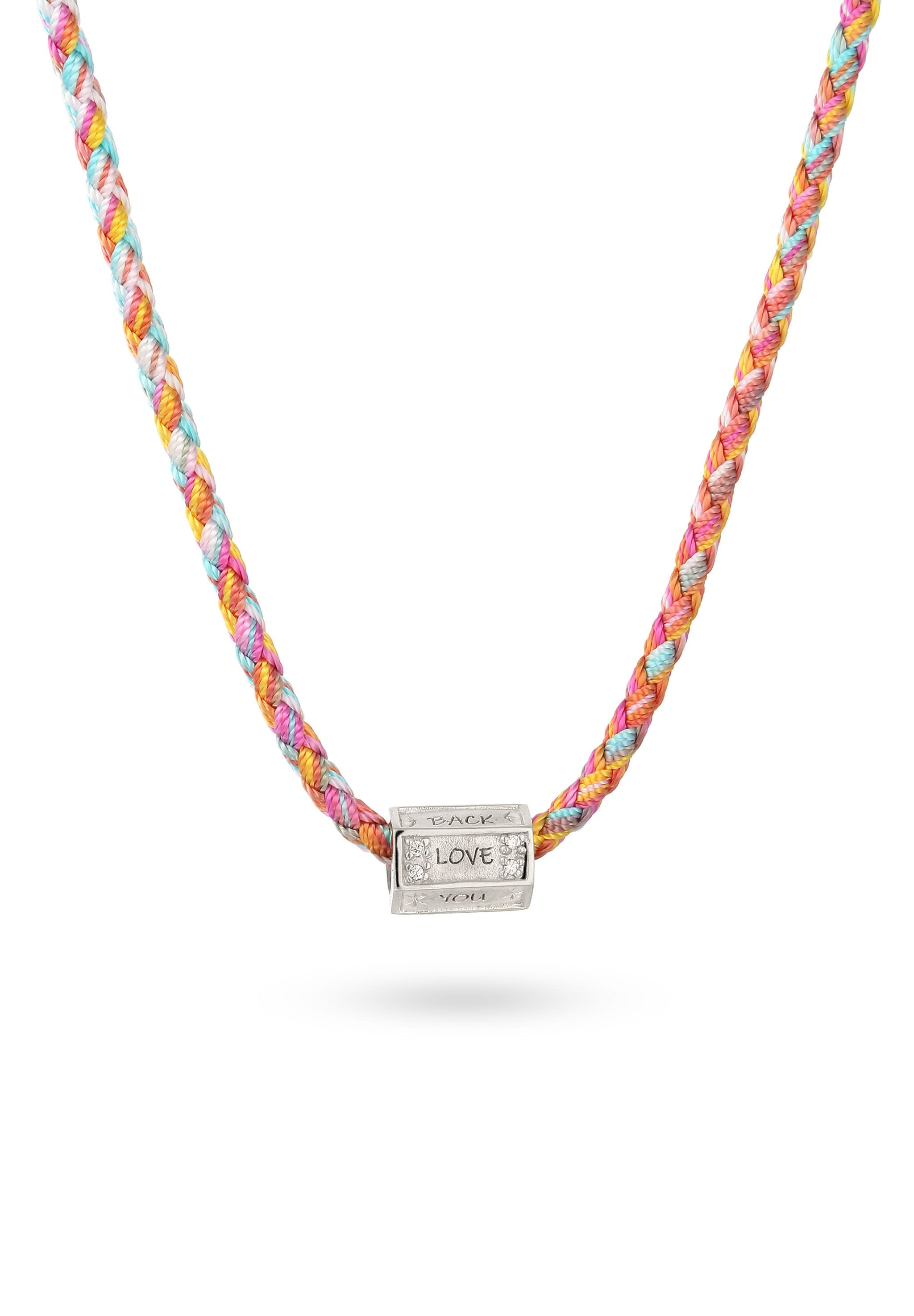 Elli Kette mit Anhänger »Halskette Love Colorful Zirkonia Weiß 925 Sterling Silber«