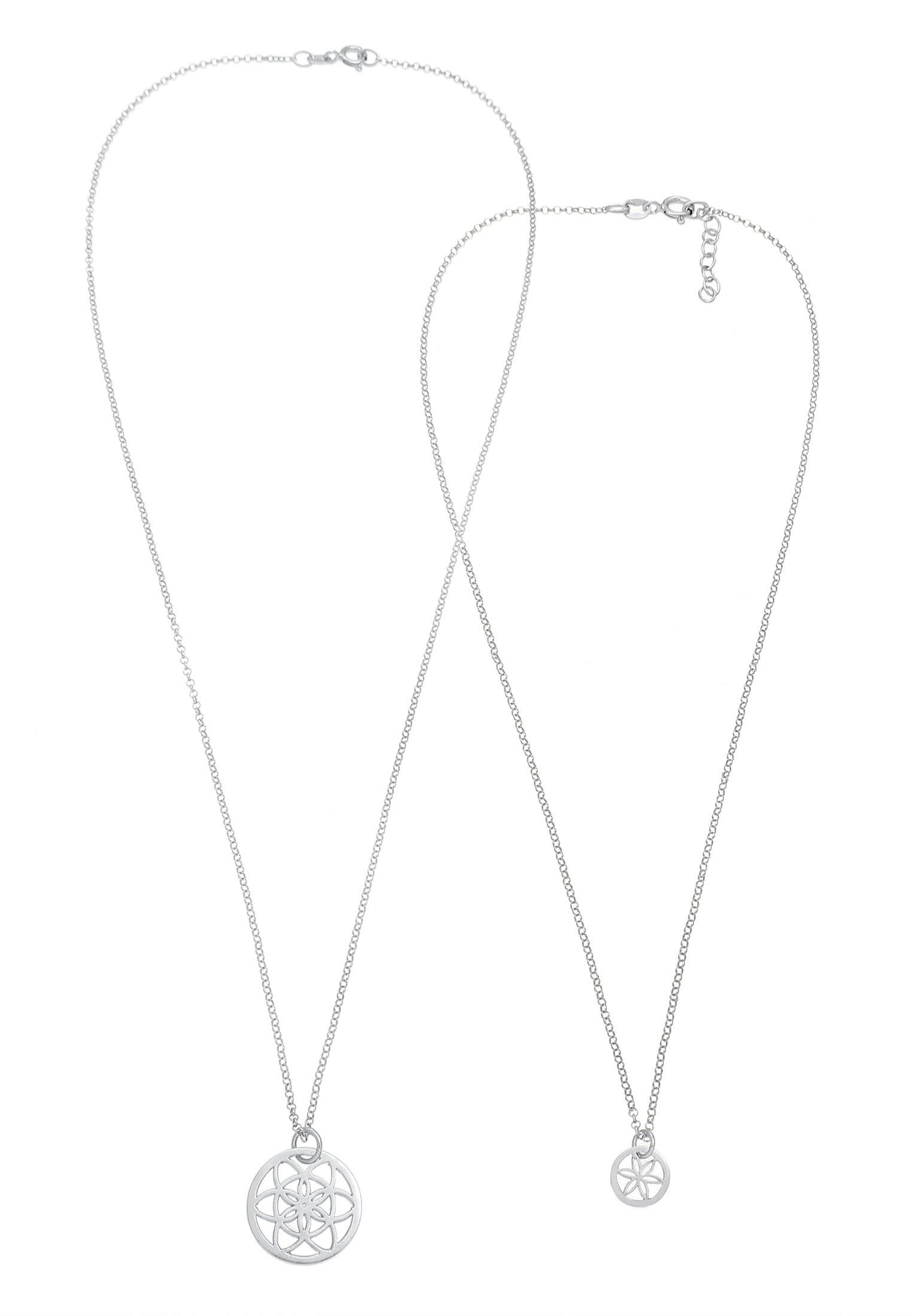 Elli Ketten-Set »Halskette Blume des Lebens Mutter Tochter 2er Set Silber«