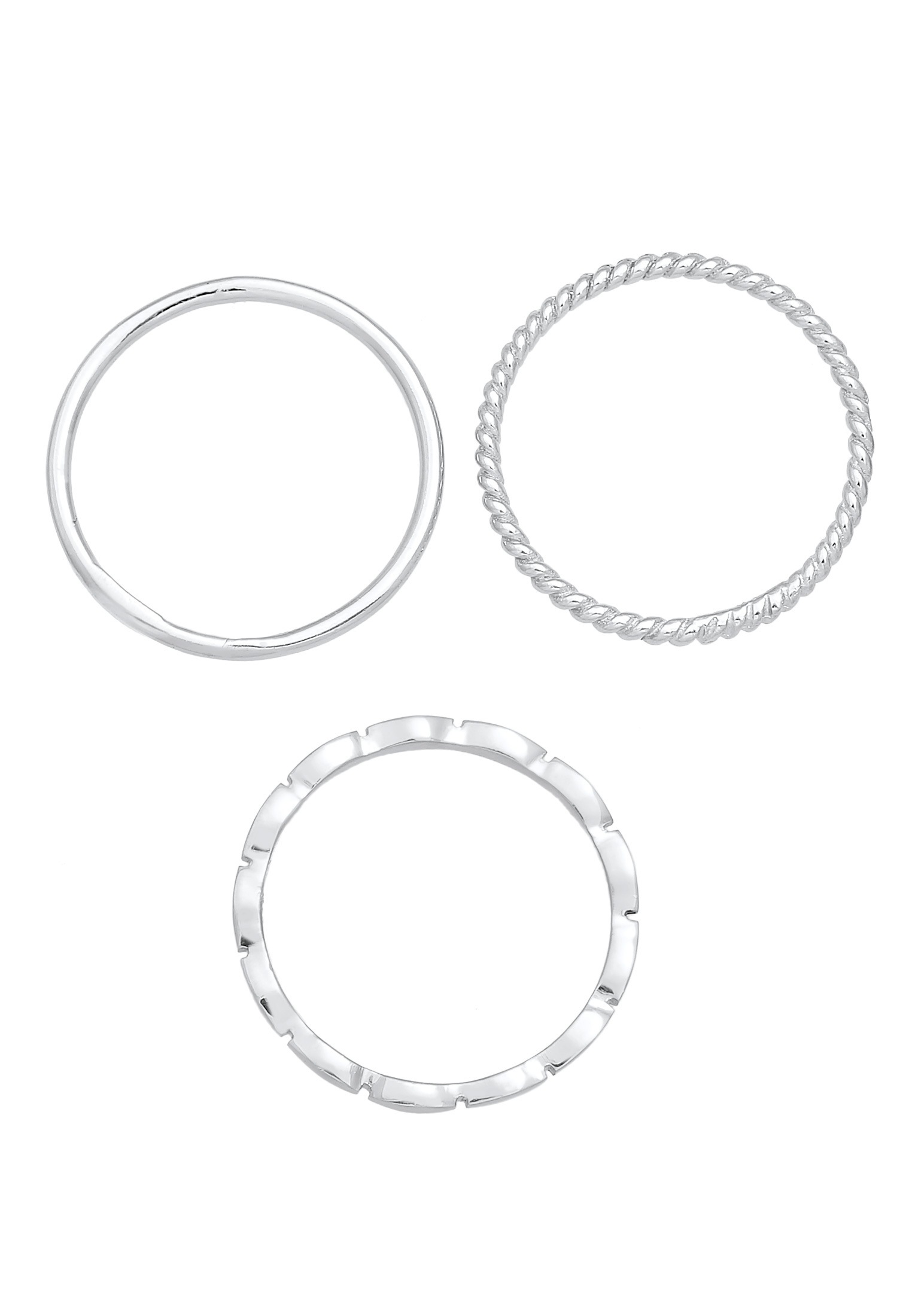 Elli Ring-Set »Ring Stapelringe Stacking Bandring 3er Set 925 Silber«