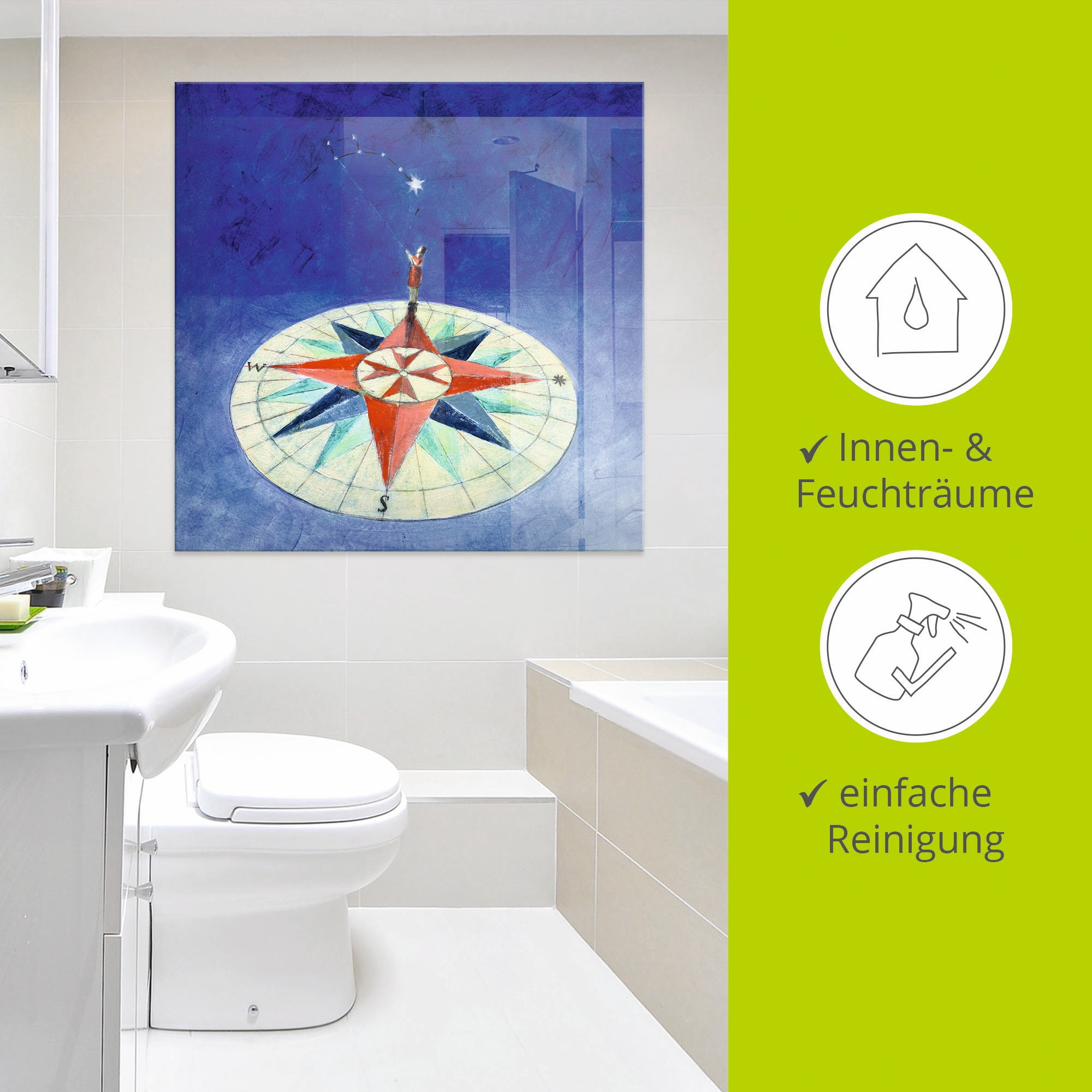 Artland Glasbild »Wissen wo man steht«, Geräte & Werkzeuge, (1 St.), in verschiedenen Größen