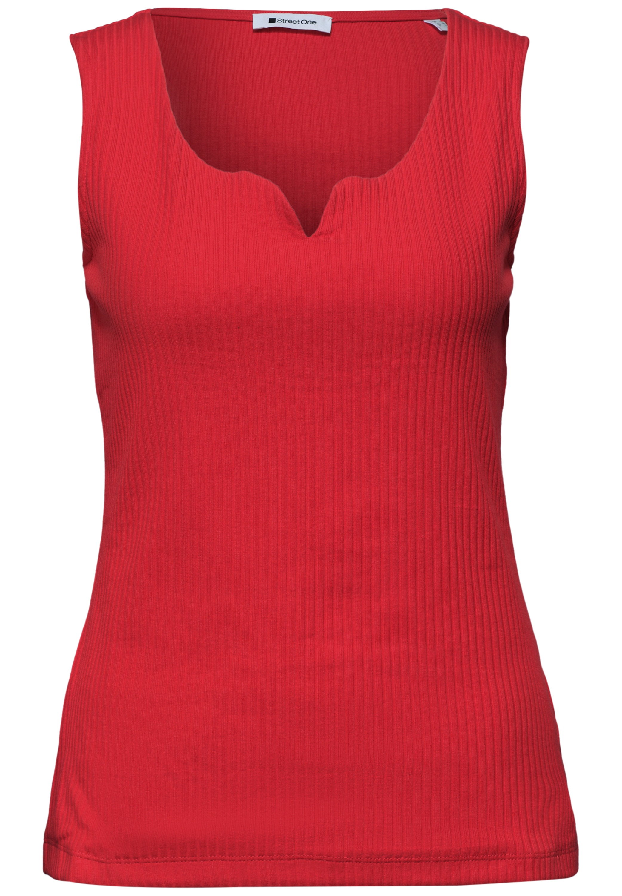 STREET ONE Ripptanktop »Style Gania« Sommer-Top mit Herzausschnitt