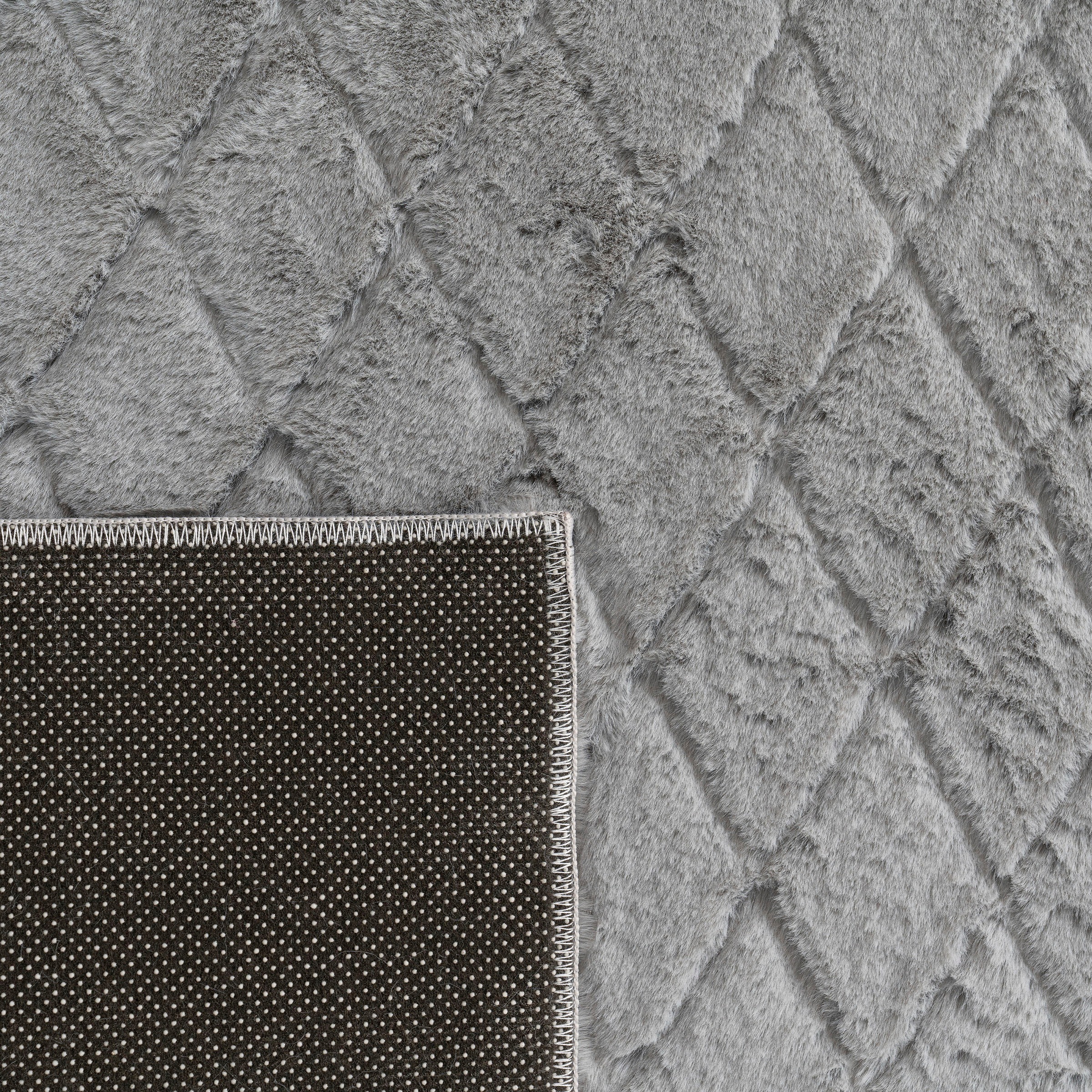 Paco Home Hochflor-Teppich »Arnheim 742«, rechteckig, 26 mm Höhe, Uni Farben, Rauten Muster, besonders weich, Hoch-Tief Effekt