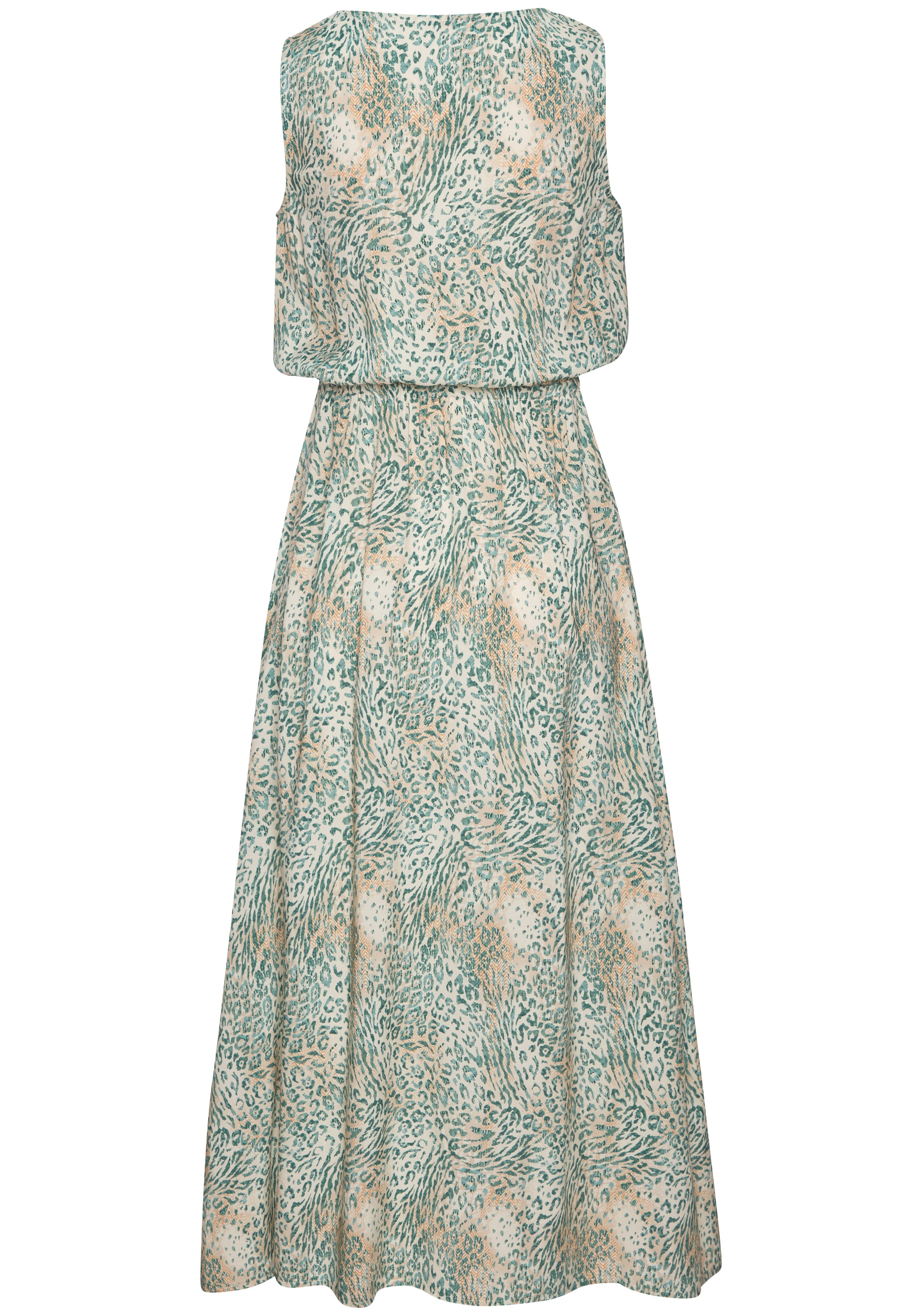 LASCANA Midikleid mit Reißverschluss am Ausschnitt, Animal Print